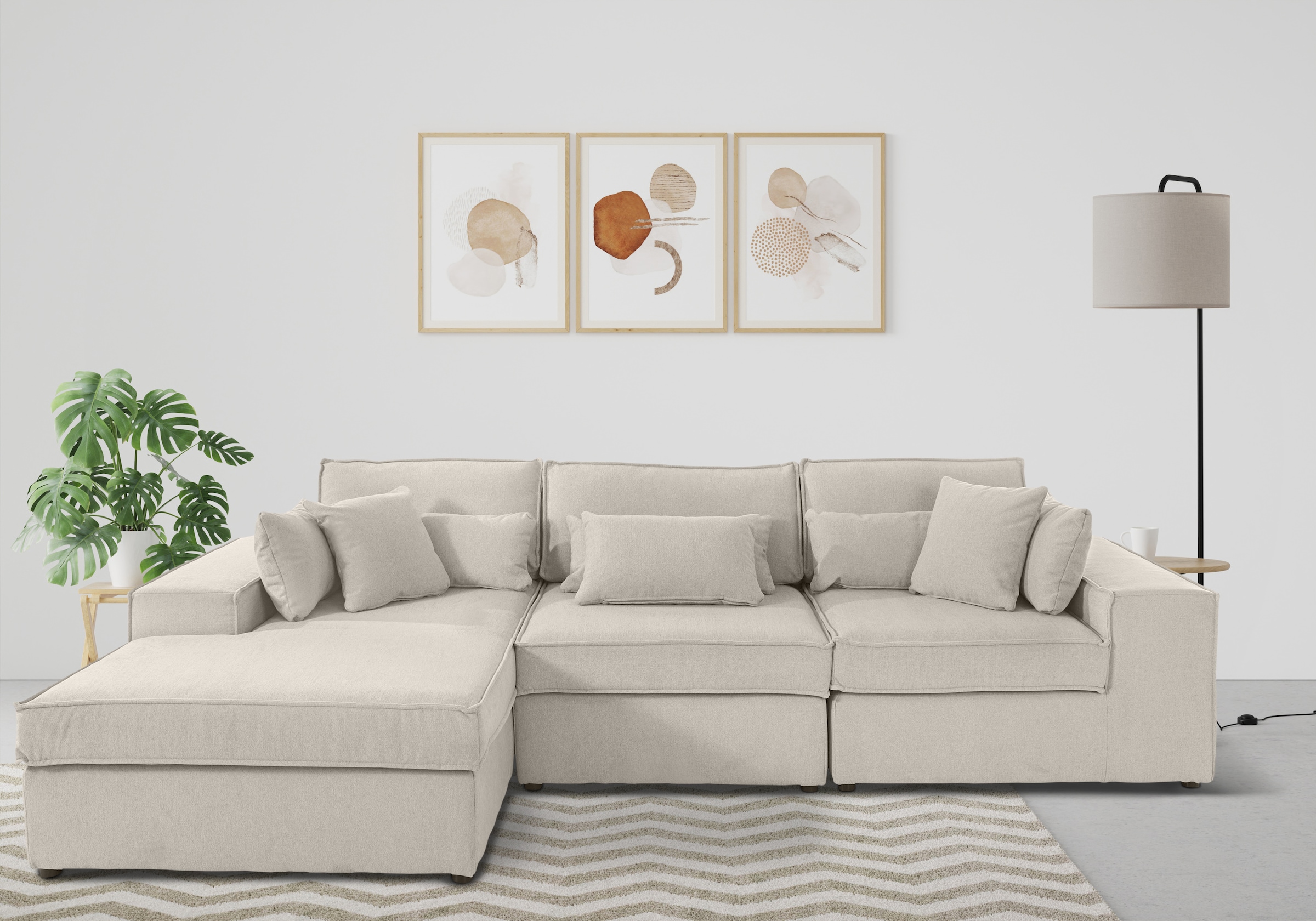 OTTO home Ecksofa "Florid L-Form" 3 Teile, bestehend aus Modulen, viele Bez günstig online kaufen