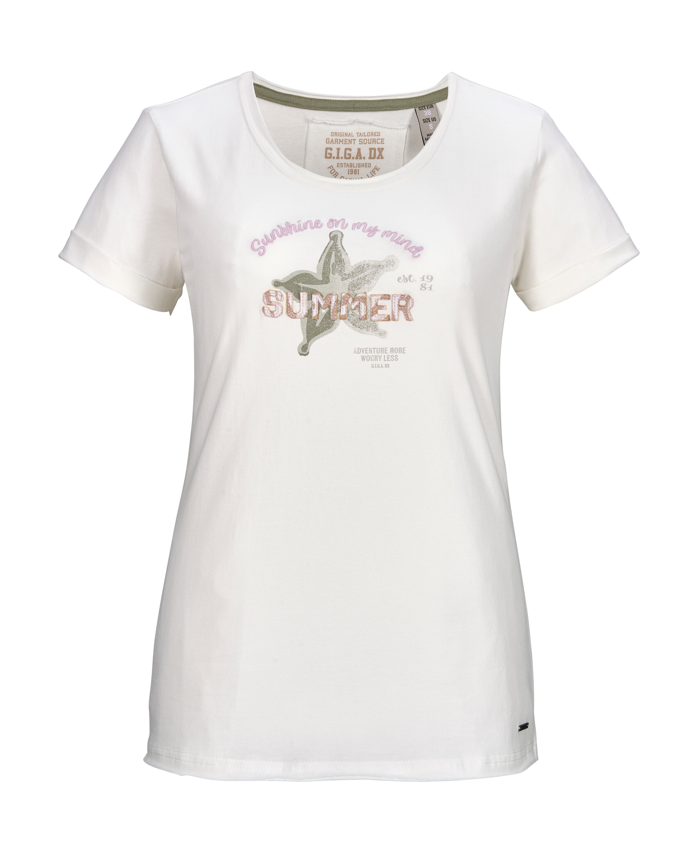 G.I.G.A. DX by killtec T-Shirt "GS 24 WMN TSHRT" 100% Baumwolle, Carbon Finish, gesticktes Motiv, lässiger Look