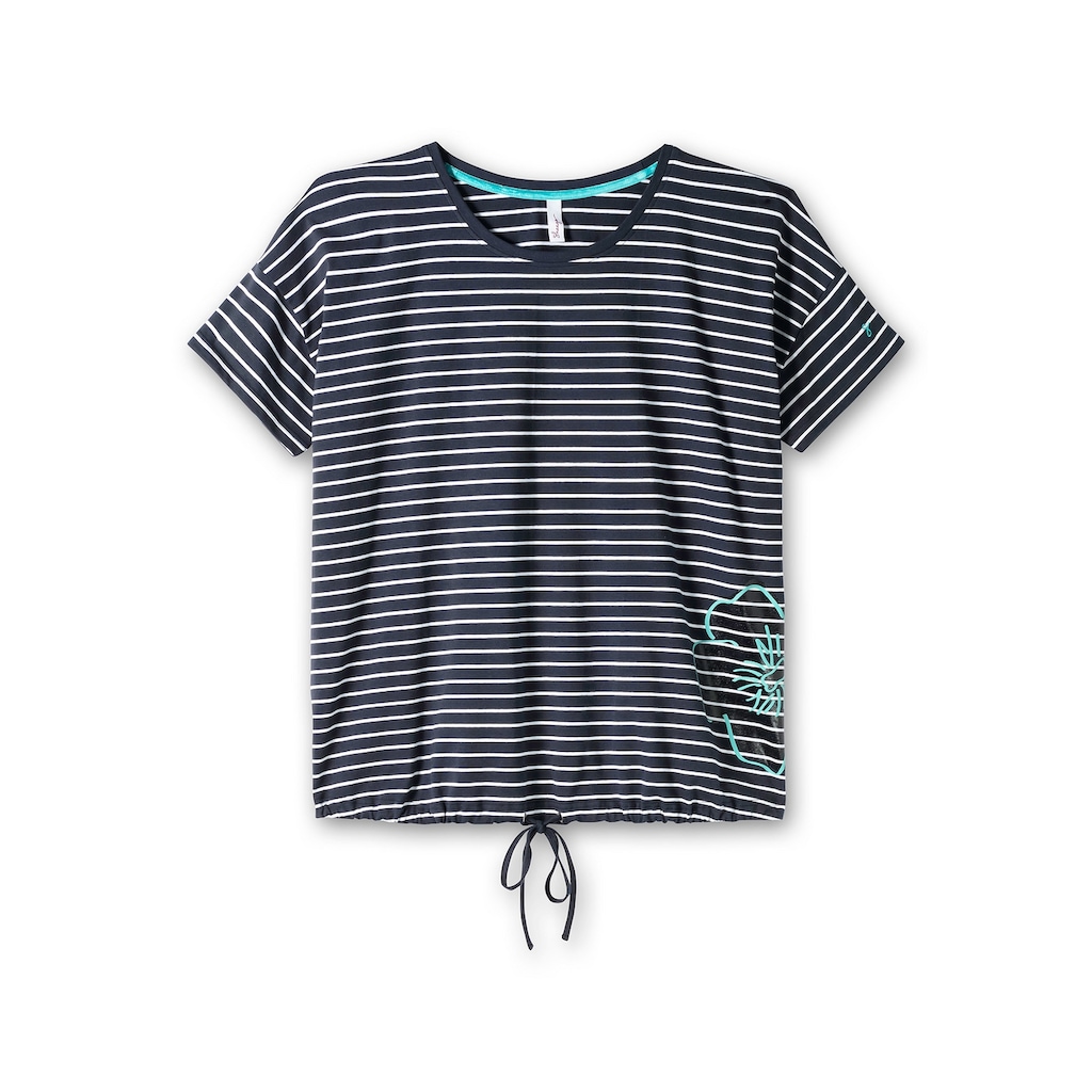 Sheego T-Shirt »Große Größen« mit Saum-Bindeband und Druck seitlich
