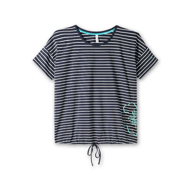 Sheego T-Shirt »Große Größen«, mit Saum-Bindeband und Druck seitlich kaufen  | BAUR