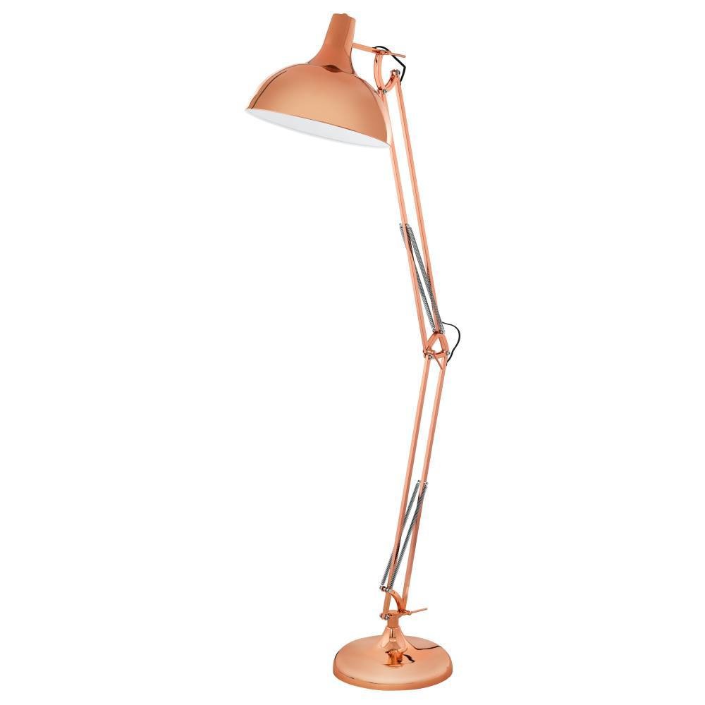 EGLO Stehlampe »BORGILLIO«, 1 flammig, Leuchtmittel E27 | ohne Leuchtmittel, Standleuchte, Industrial, Stahl in Kupfer, E27, inkl. Trittschalter