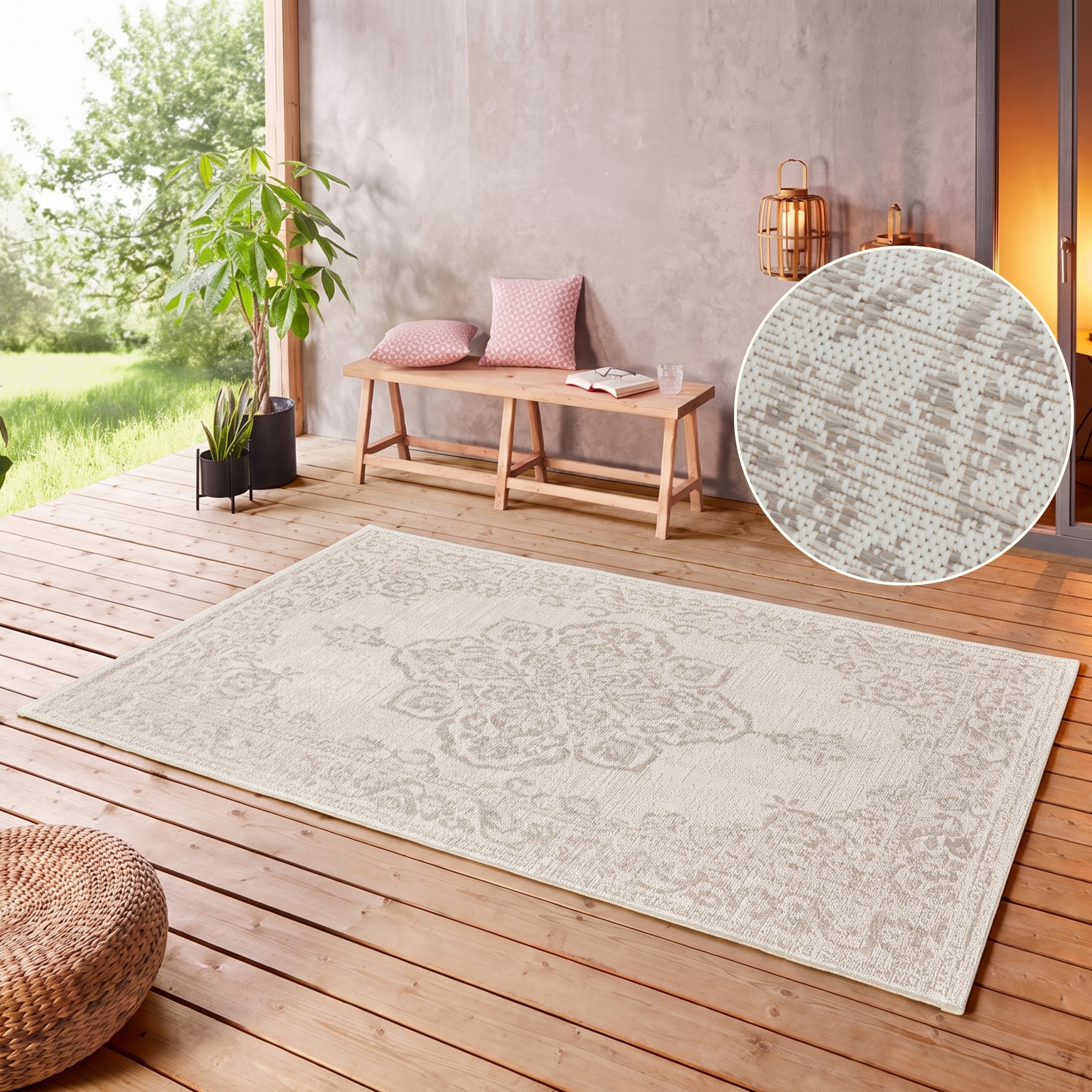 HANSE Home Teppich "Tilos" rechteckig 8 mm Höhe In- & Outdoor, Kurzflor, Orientalisch, Vintage, Wohnzimmer, Garten