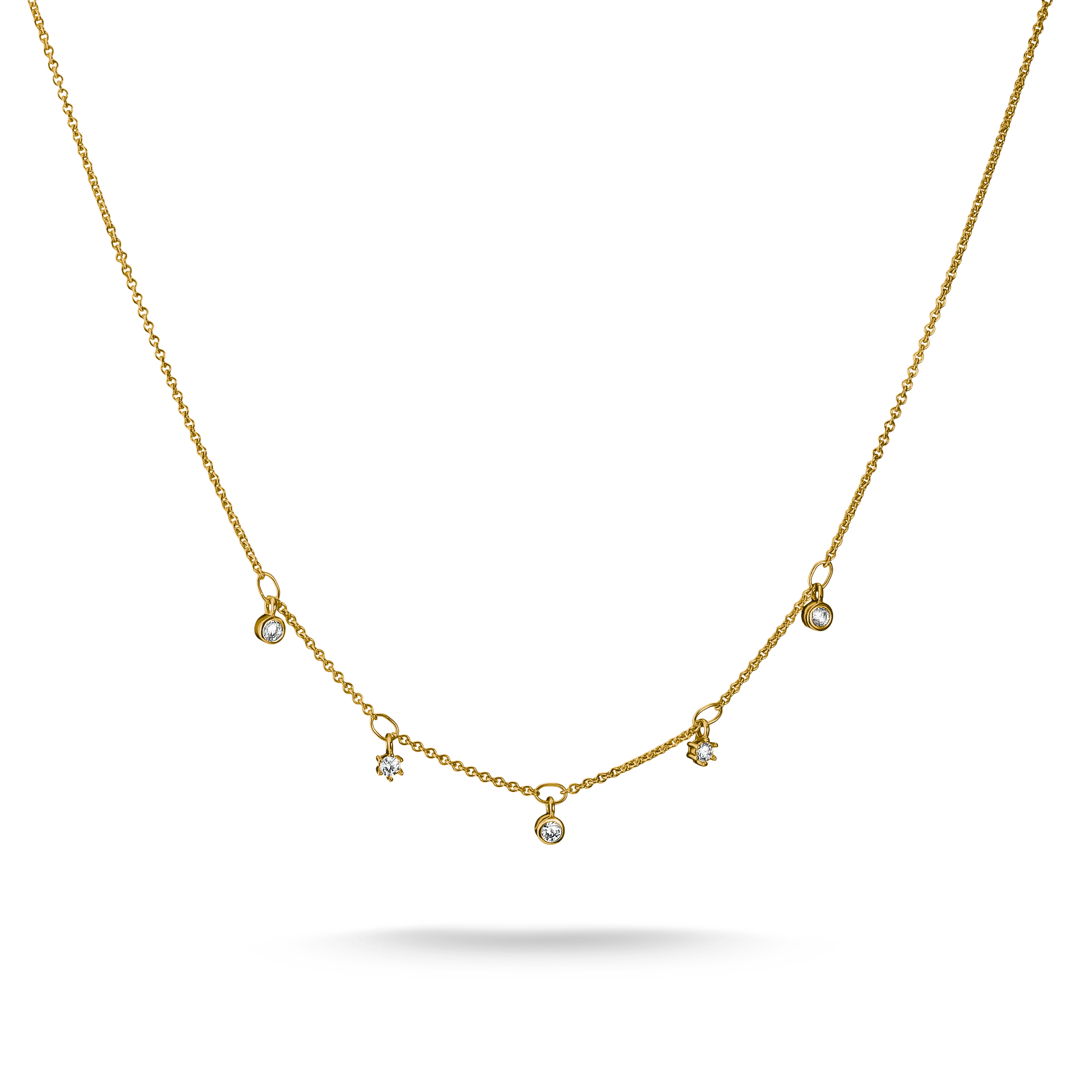 THOMAS SABO Kette mit Anhänger »Kette mit Sternen gelbgoldfarben« mit Zirkonia (synth.)