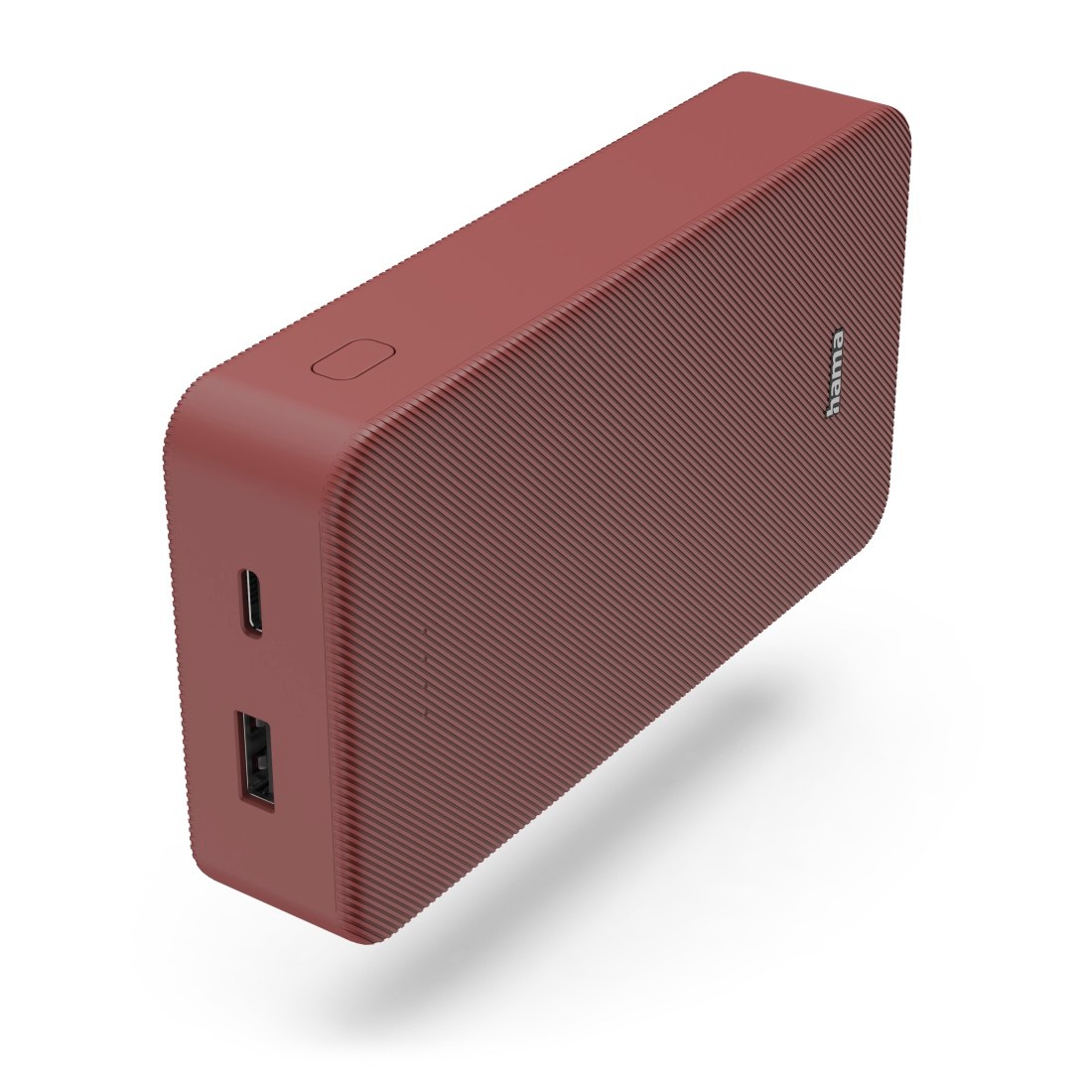 HAMA Powerbank "Powerbank 20000mAh, 2 Ausgänge: USB-C, USB-A", 20.000mAh, rot, Akkumulatoren