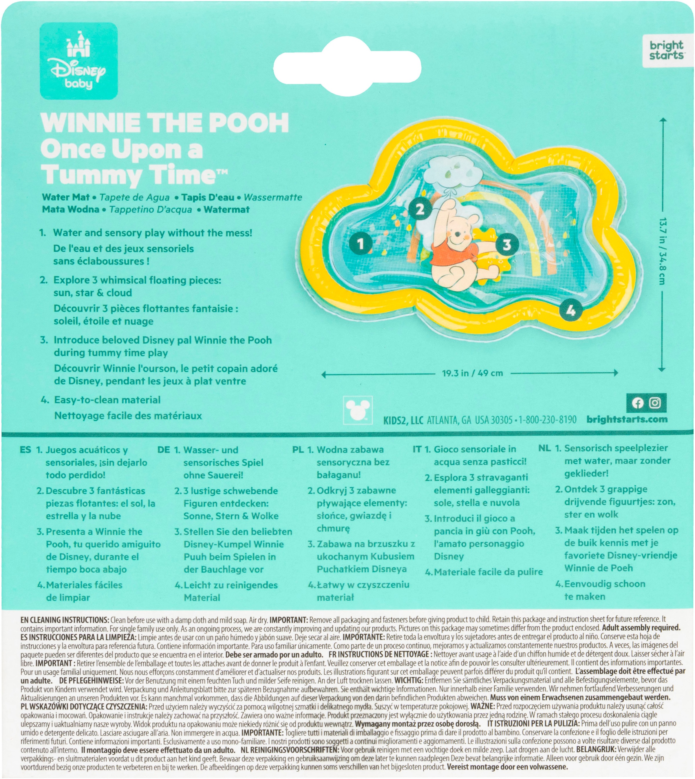 Bright Starts Spielmatte »Winnie the Pooh Once Upon A Tummy Time Water Mat«