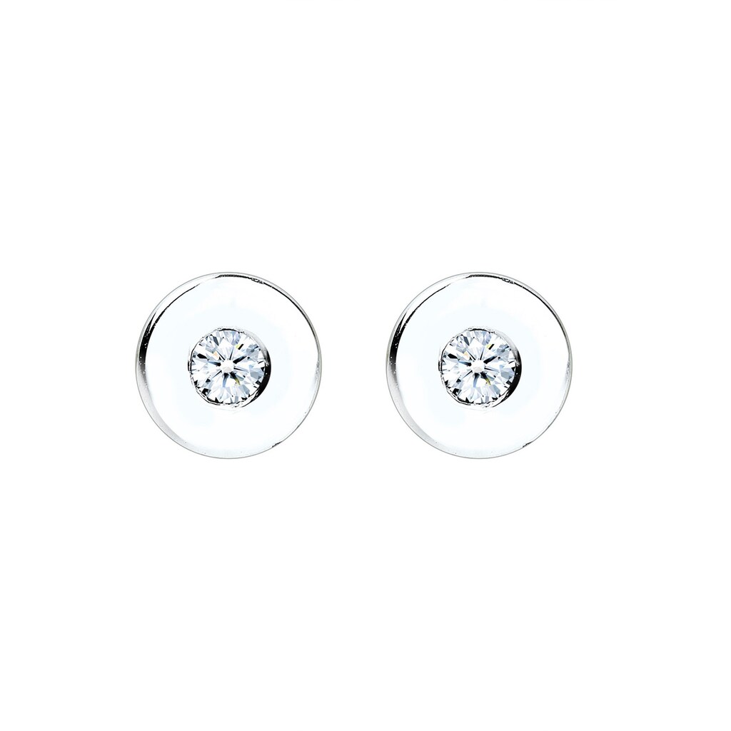 Elli DIAMONDS Paar Ohrstecker »Basic Klassiker Diamant 0.06 ct. 925 Silber«