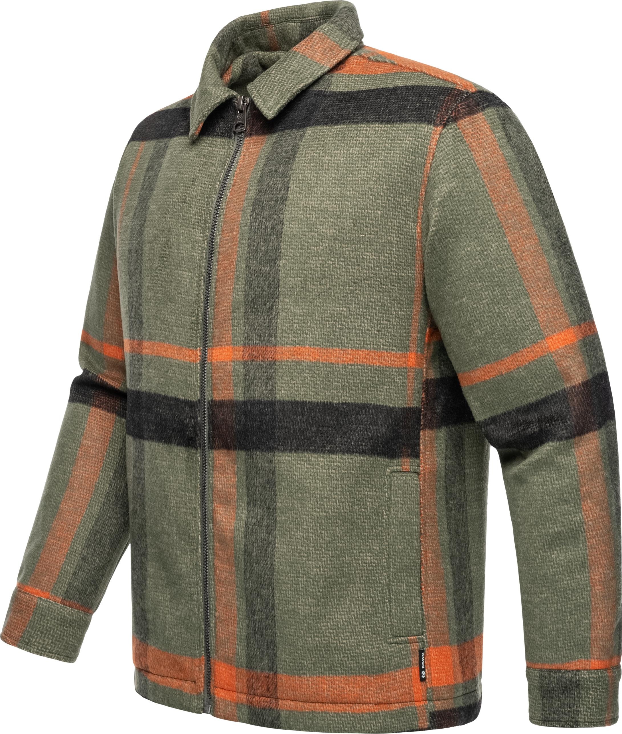 Ragwear Outdoorjacke »Azzte Check«, ohne Kapuze, stylische Herren Hemdjacke mit großem Karo-Muster