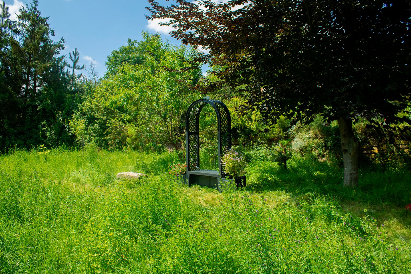 KHW Gartenbank »Brüssel«, mit Rosenbogen und zwei Pflanzkästen, anthrazit