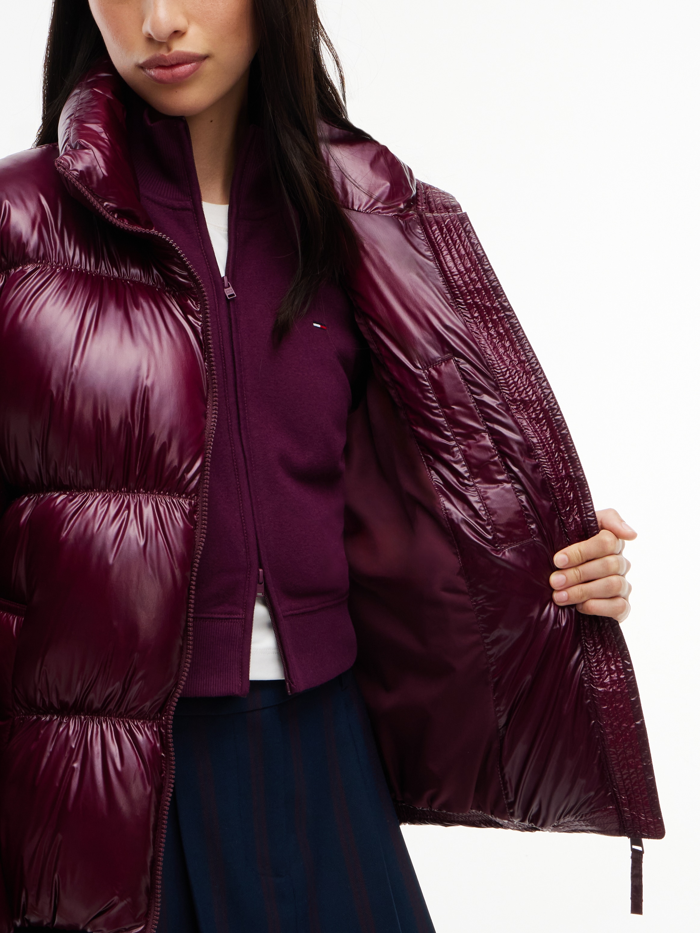 Tommy Jeans Steppjacke »TJW HIGH NECK SHINY PUFFER DOWN« Kunstfaser