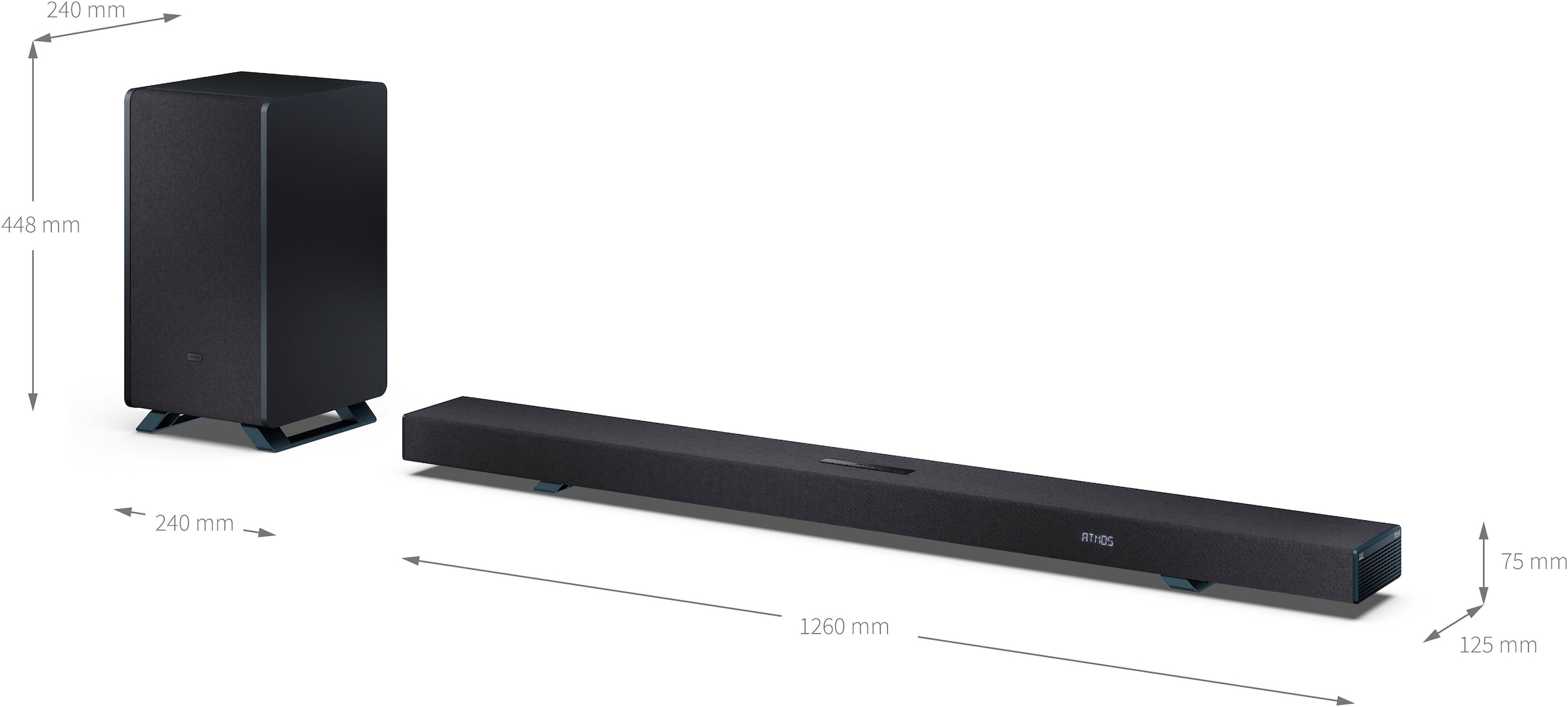 Sharp Soundbar »HT-SBW55121 5.1.2 Dolby Atmos®/DTS:X® mit Drahtlos-Subwoofer«