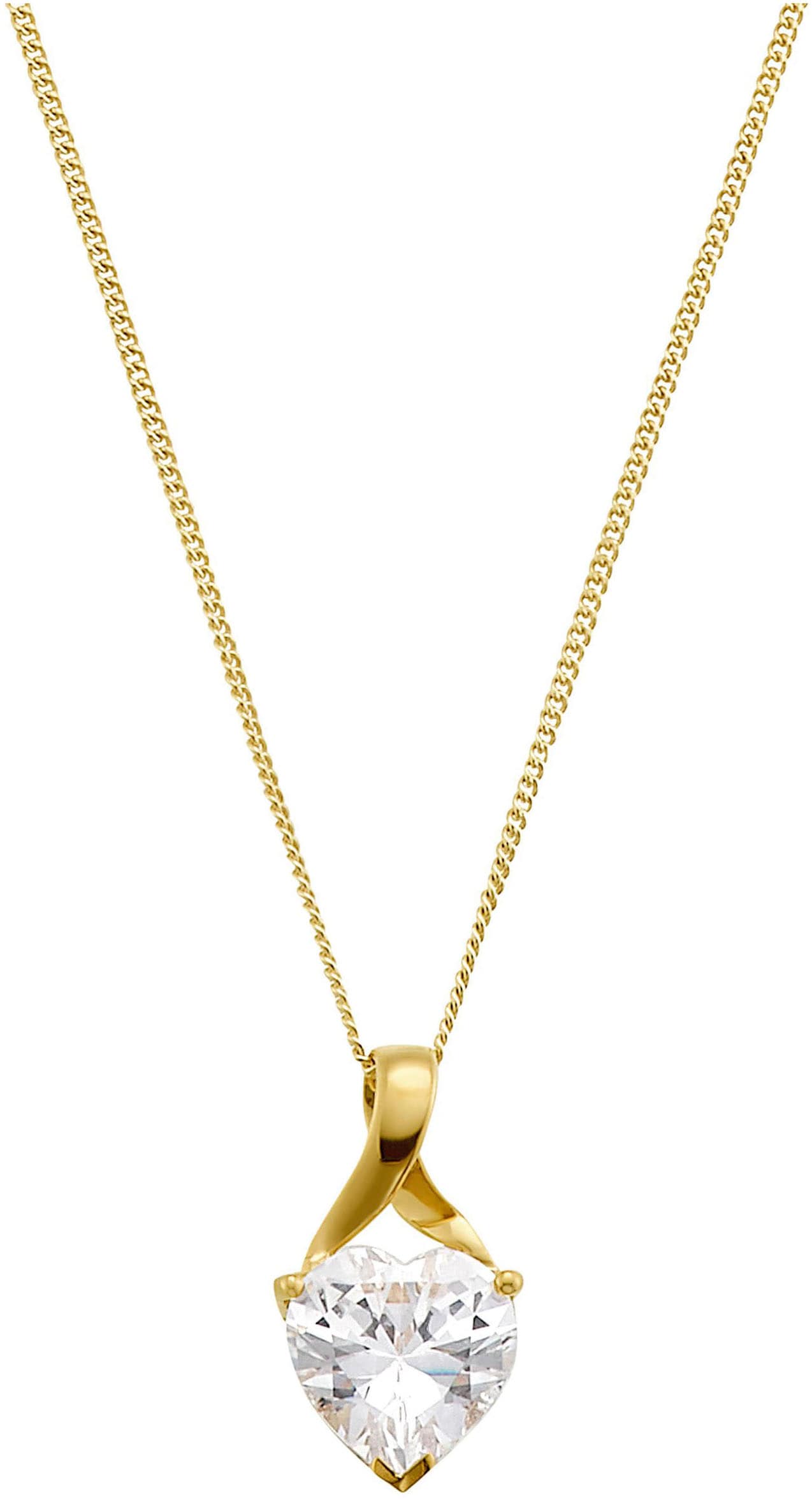 Kette mit Anhänger »Schmuck Geschenk Halskette Herz LIEBE 2014209 Gold 375«, mit...