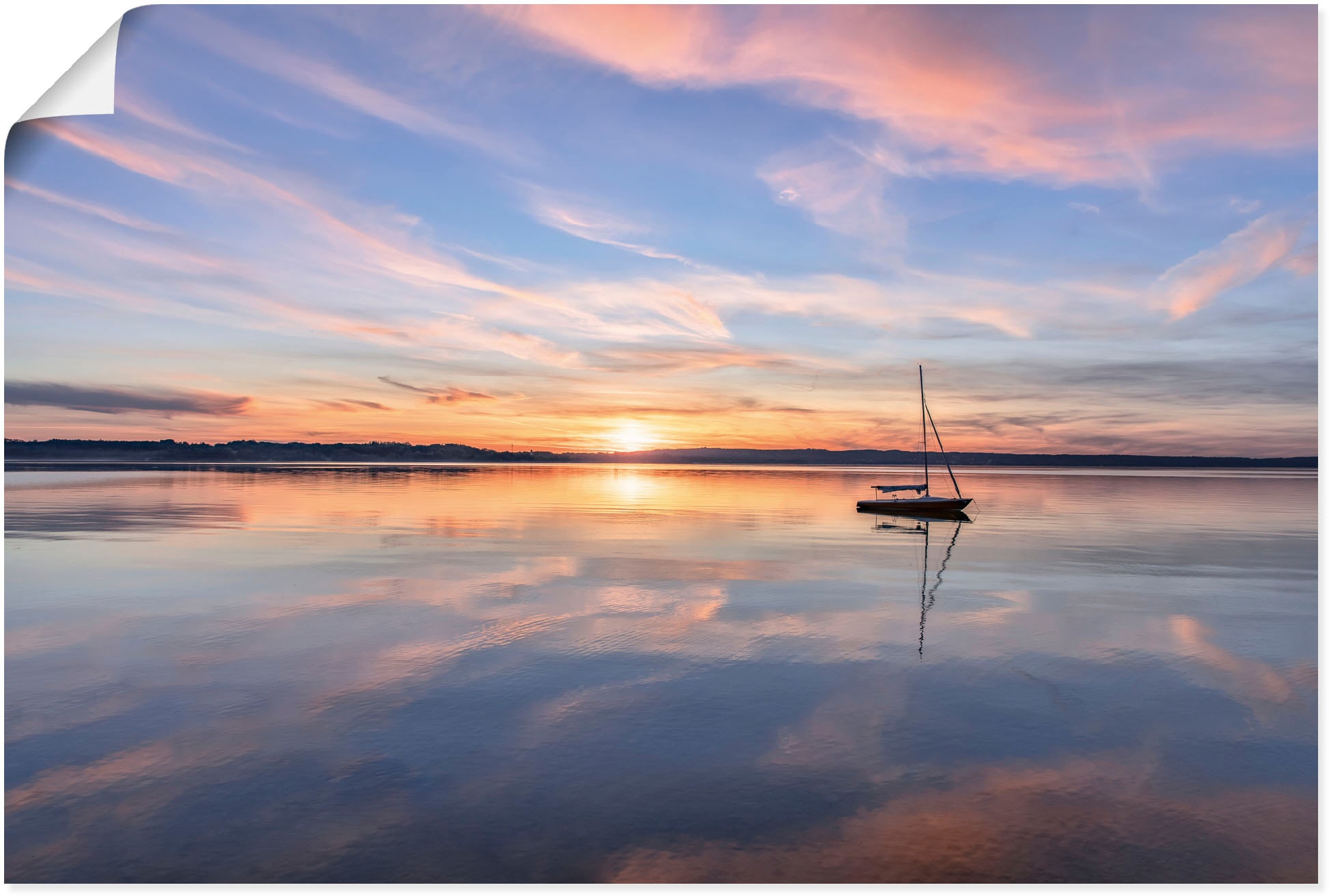 Artland Wandbild "Sonnenuntergang am Starnberger See II", Bilder vom Sonnen günstig online kaufen