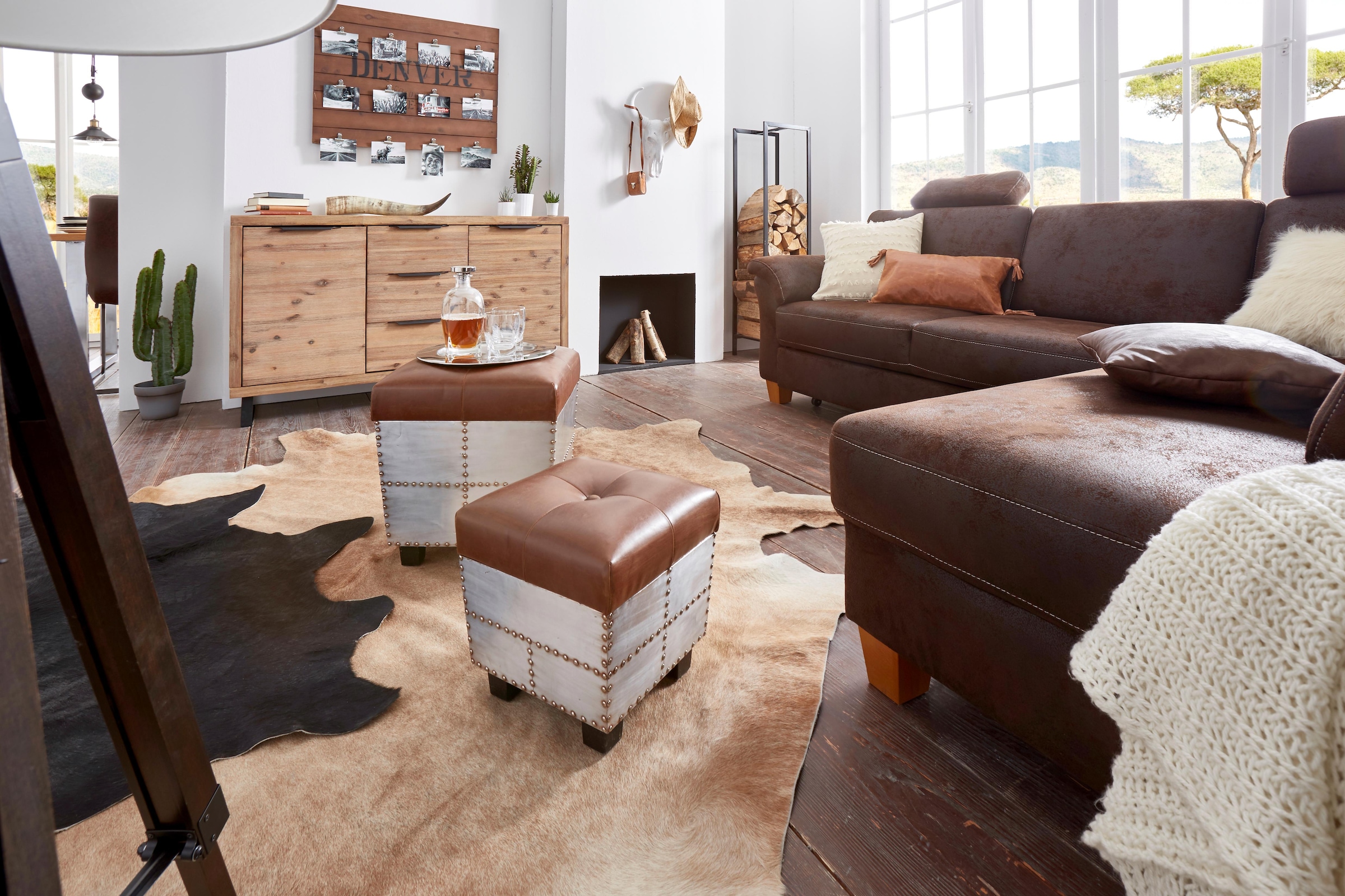 Home affaire Ecksofa »Borkum L-Form«, mit Federkern, wahlweise mit Bettfunktion