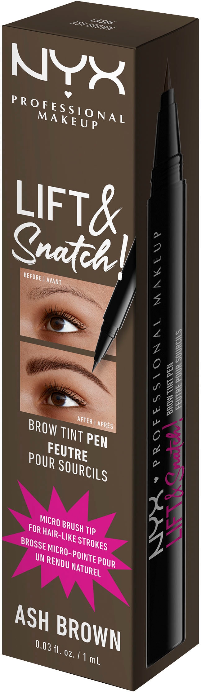 NYX Augenbrauen-Stift »Professional Makeup Lift & Snatch Brow Tint Pen«, mit ultra dünner Spitze