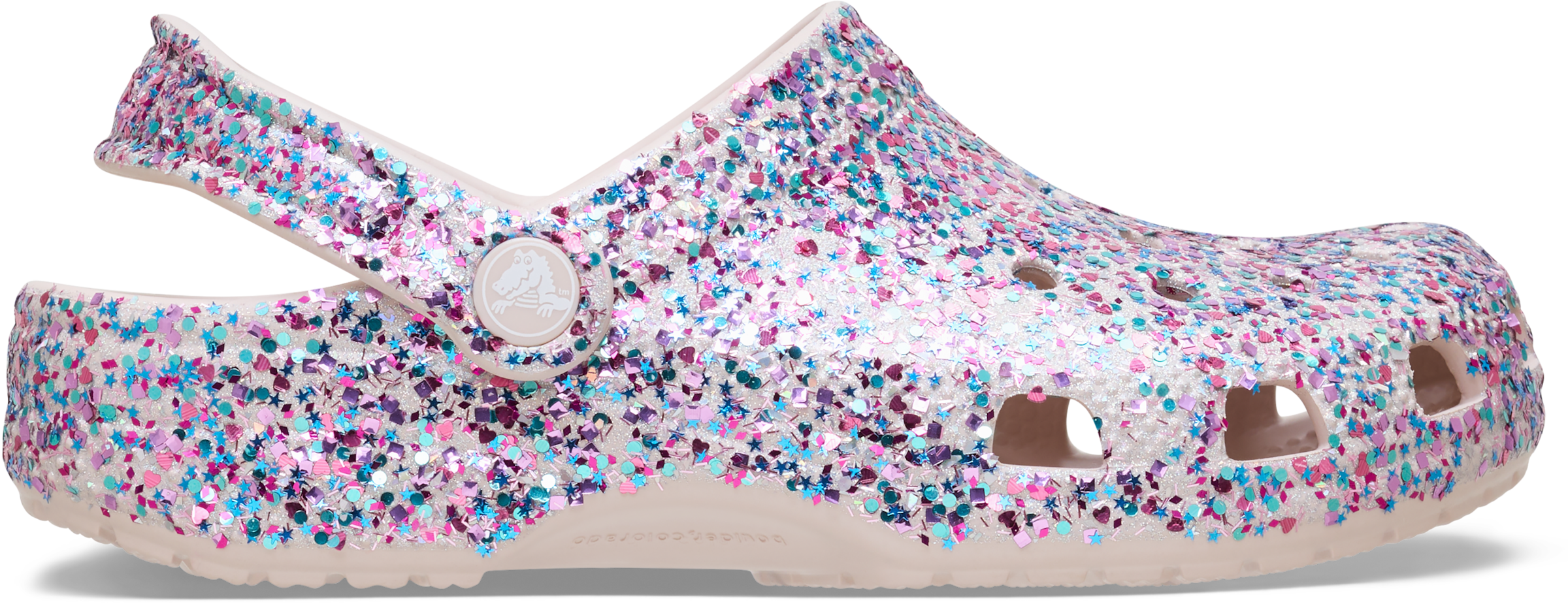 Crocs Clog »Classic Fleece Lined Clog K«  Schlupfschuh, Hausschuh mit schwenkbarem Fersenriemen, Glitter-Optik