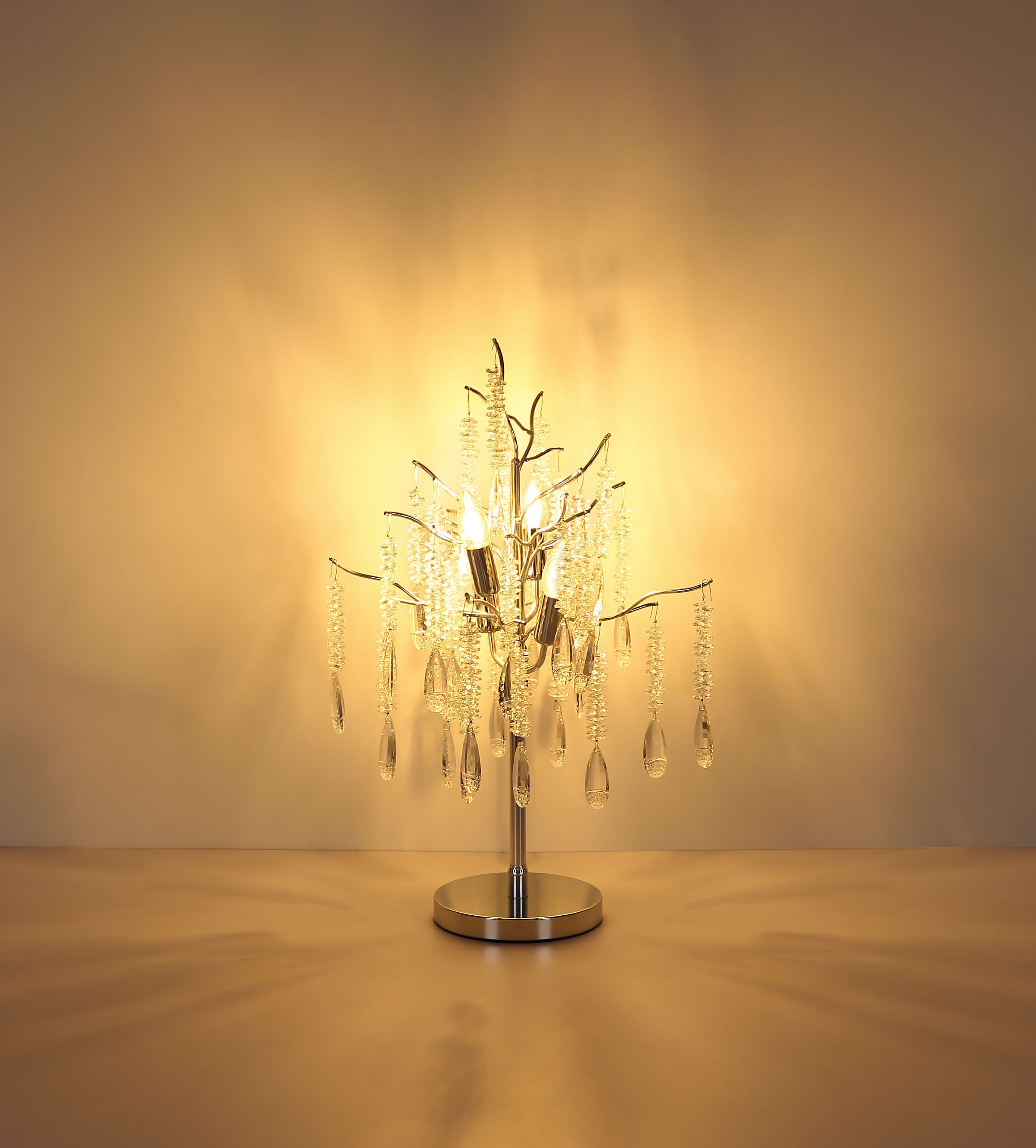 GLOBO LIGHTING Tischleuchte »KINGA« E14 1 Stk. Design Tischlampe mit funkelndem Kristallglas