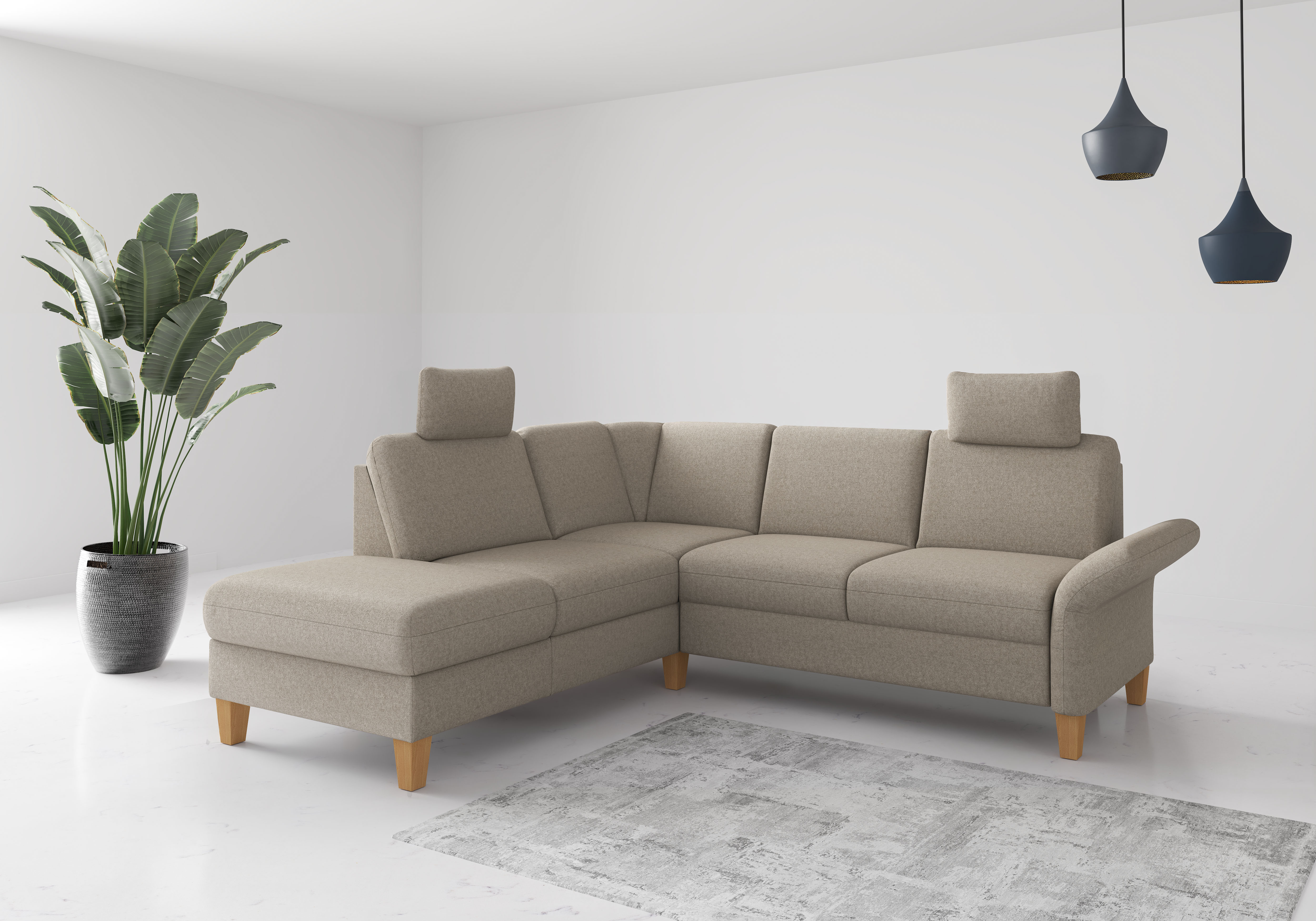 OTTO home Ecksofa "Rochelle, L-Form" wahlweise mit Armteilverstellung, Schlaffunktion und Bettkasten