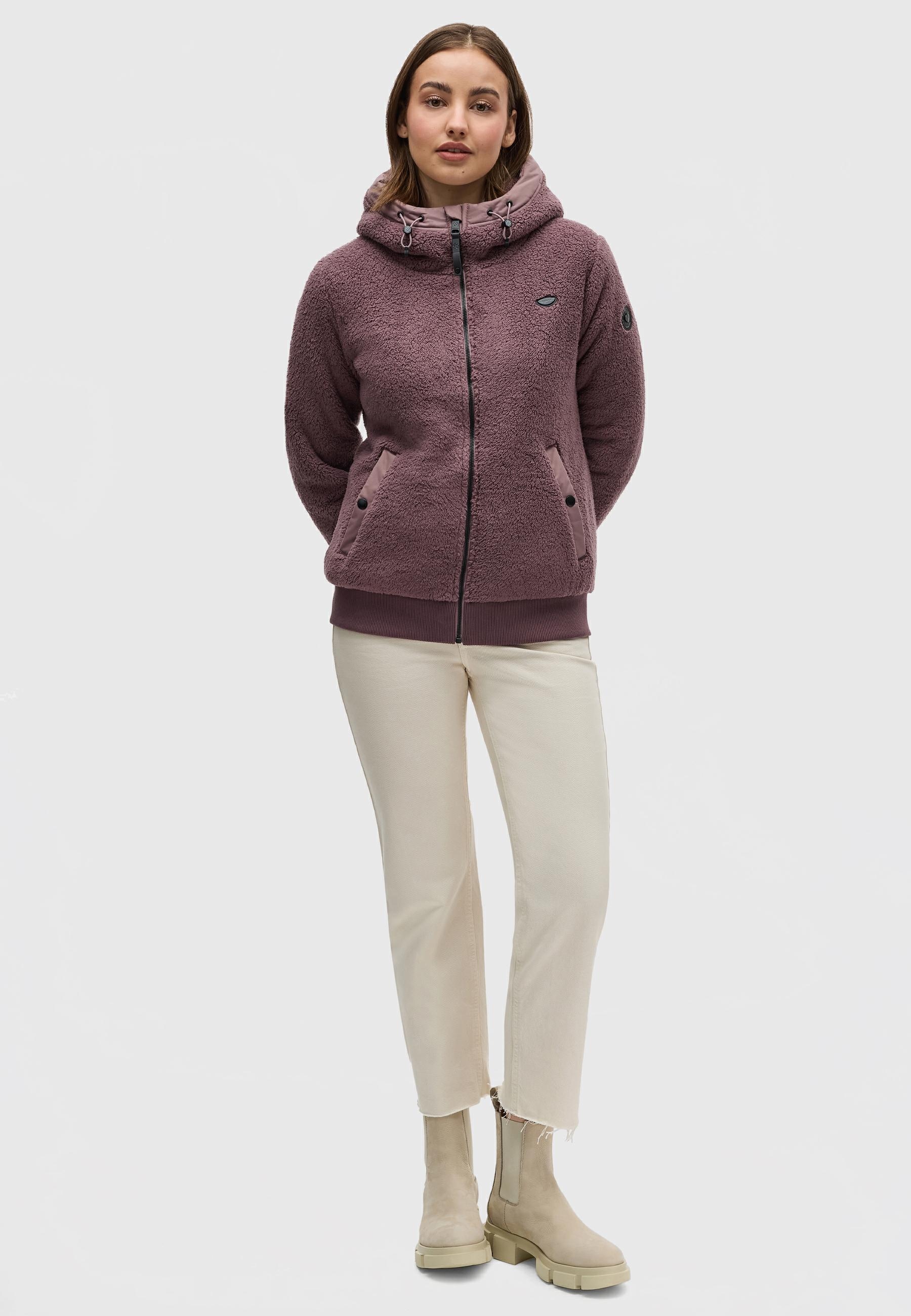 Ragwear Outdoorjacke »Cousy Short«, mit Kapuze, flauschige Übergangsjacke mit Teddyfell und Kapuze