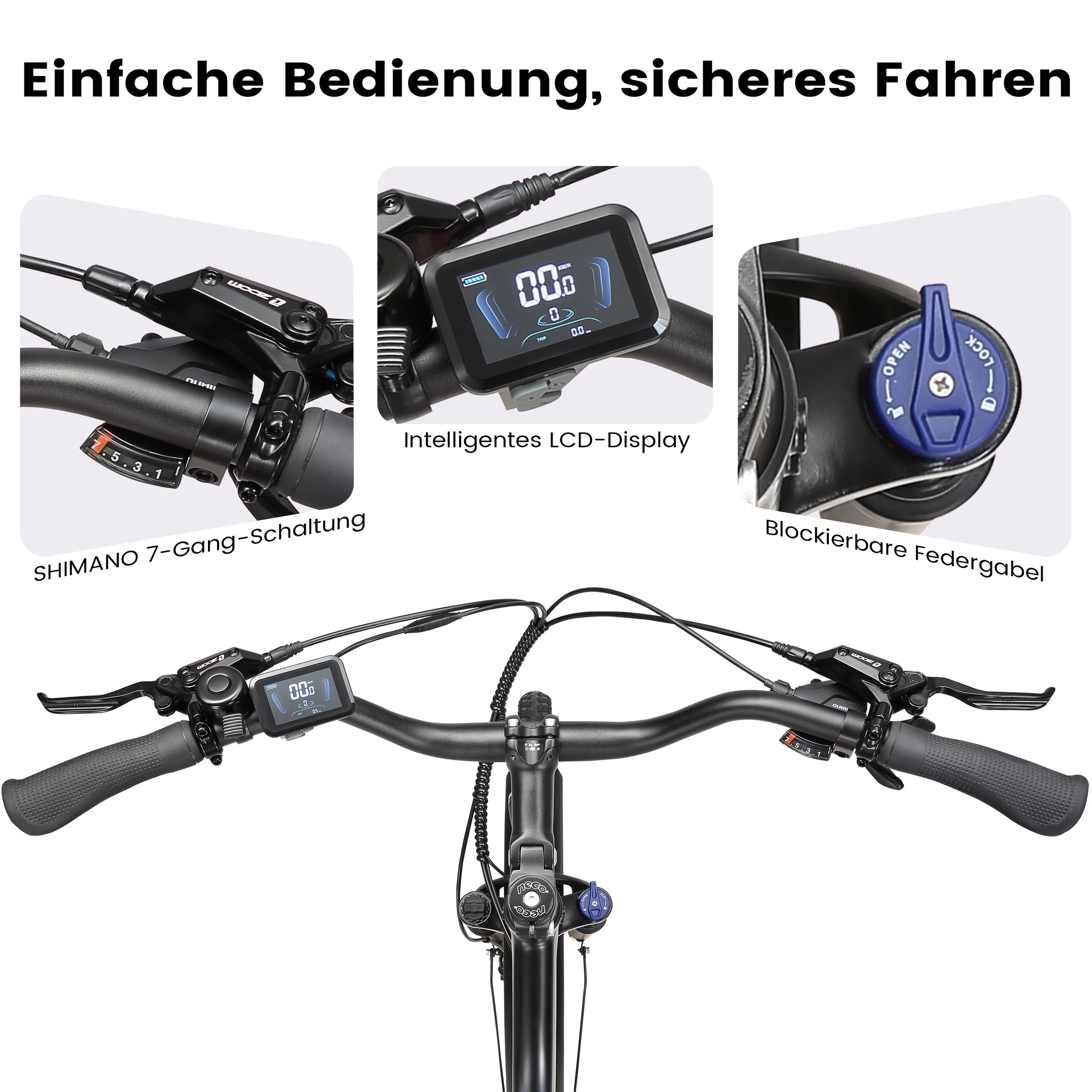 Maxtron »Maxtron Urban 8 City-E-Bike 28 Zoll« 7 Gang Shimano Kettenschaltung Mittelmotor 250 W (mit integr. Akku), Elektrofahrrad für Alltag und Einkauf