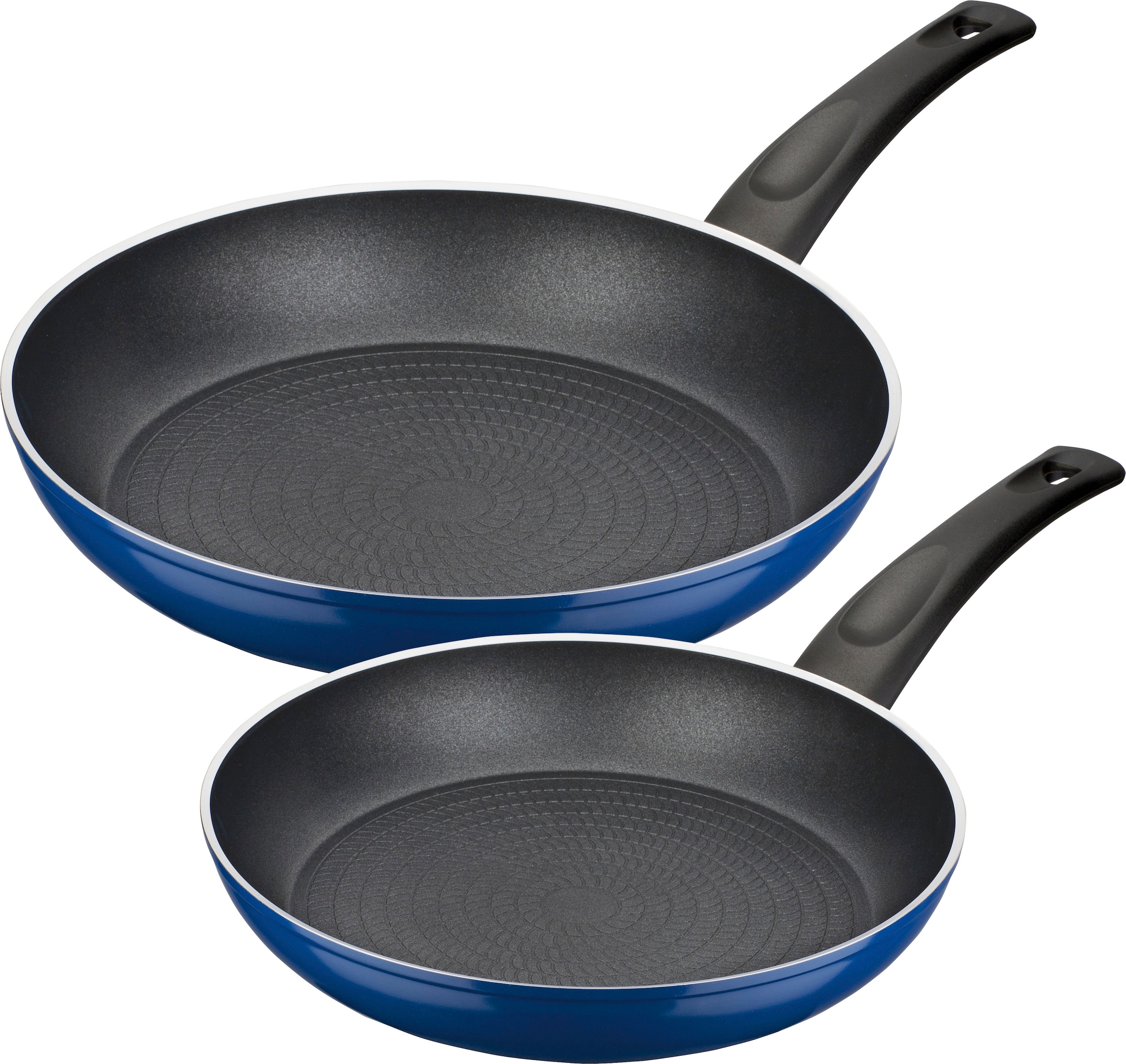 GSW Pfannen-Set »Dream Line«, Aluminium, (Set, 5 tlg., je 1 Pfanne 24/28cm, 1 Deckel 24-28cm, 1 Pfannenwender, 1 Multizange), Antihaft-Versiegelung, Wabenboden, Induktion