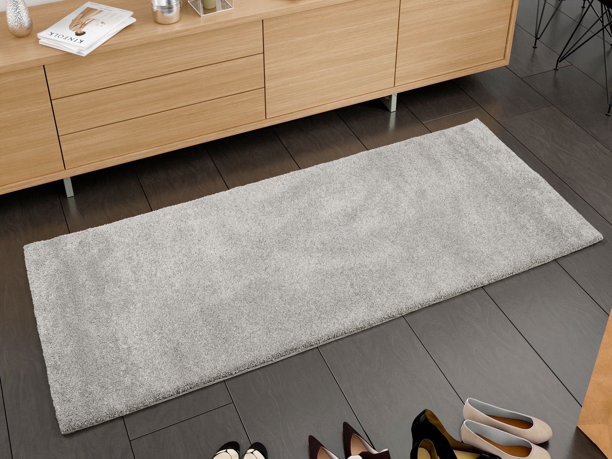 OCI DIE TEPPICHMARKE Teppich "NEW VILLA MELANGE, auch als Läufer und in Rund" rechteckig 20 mm Höhe dichter Shaggy, melierte uni Farben, robuster Hochflor, Wohnzimmer