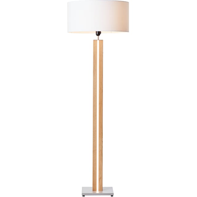 E27, 45 holz | Ø hell/weiß LED-Dekolicht + cm Holz/Textil, flammig-flammig, 155 cm, 1 Höhe, »Magnus«, Stehlampe Brilliant BAUR