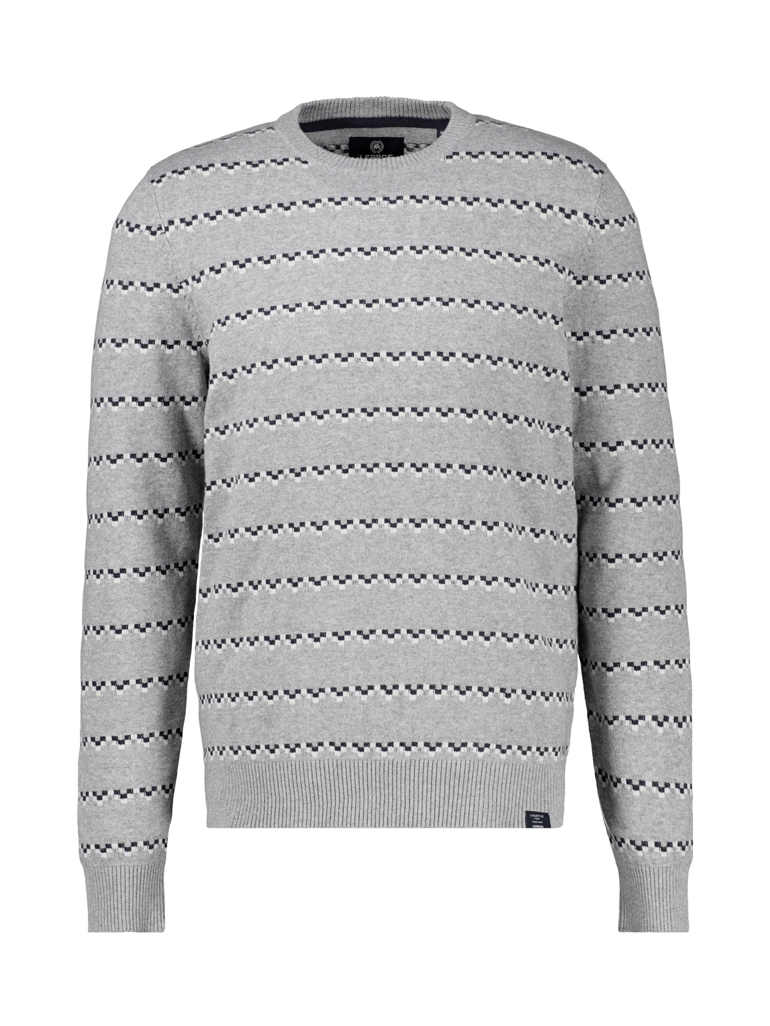 LERROS Strickpullover »Strickpullover mit geometrischem Muster aus Mischgewebe«
