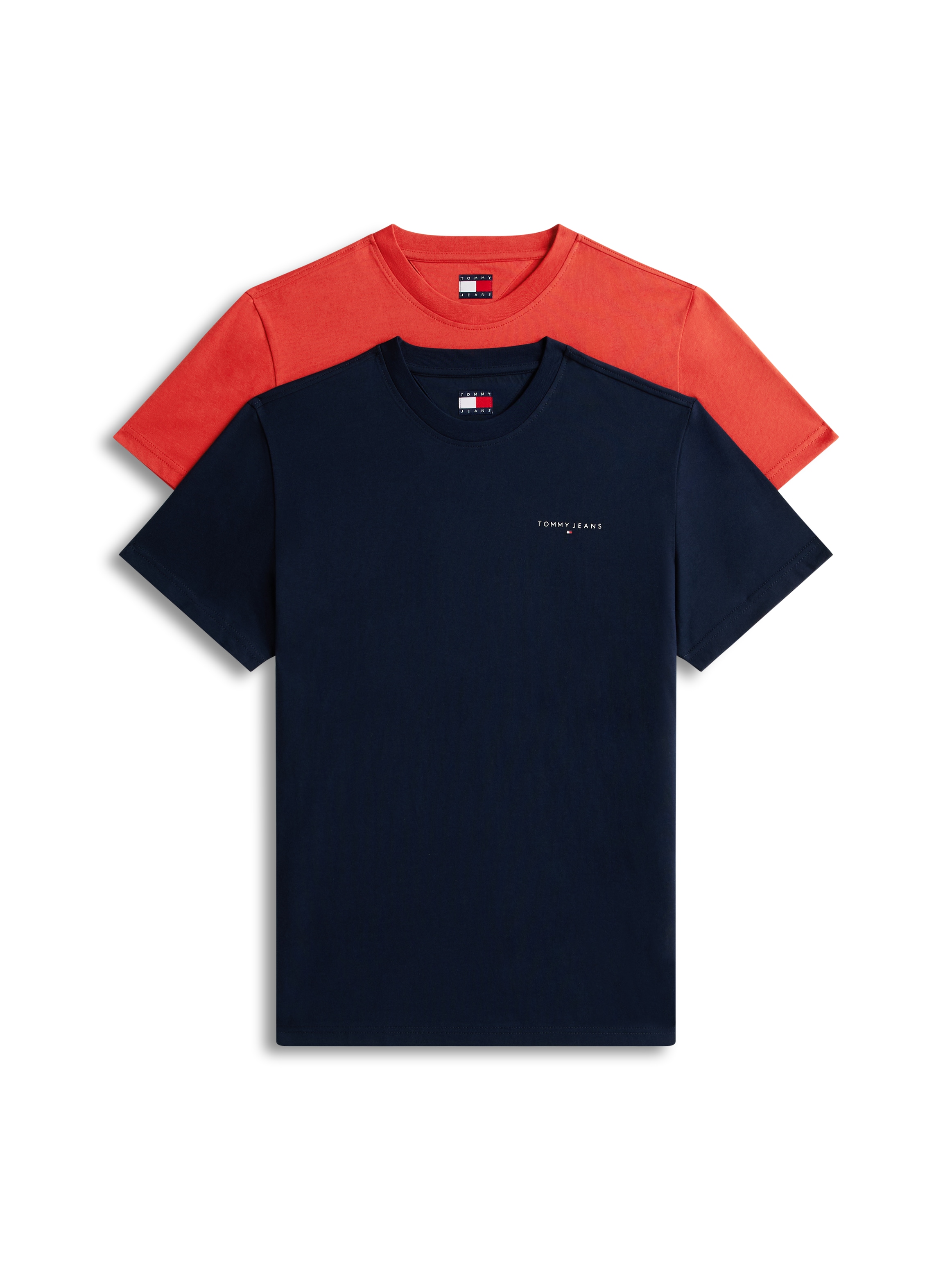 Tommy Jeans "TJM SLIM FIT LINEAR 2PACK" Packung, 2 tlg. Rundhals, Jersey