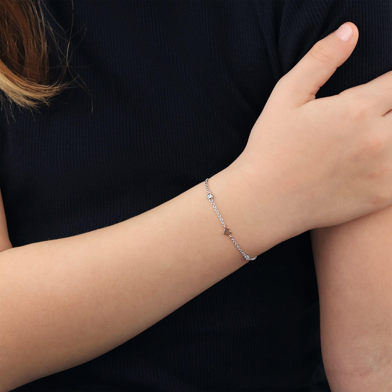 TOM TAILOR Silberarmband »Herz« mit Zirkonia (synth.)