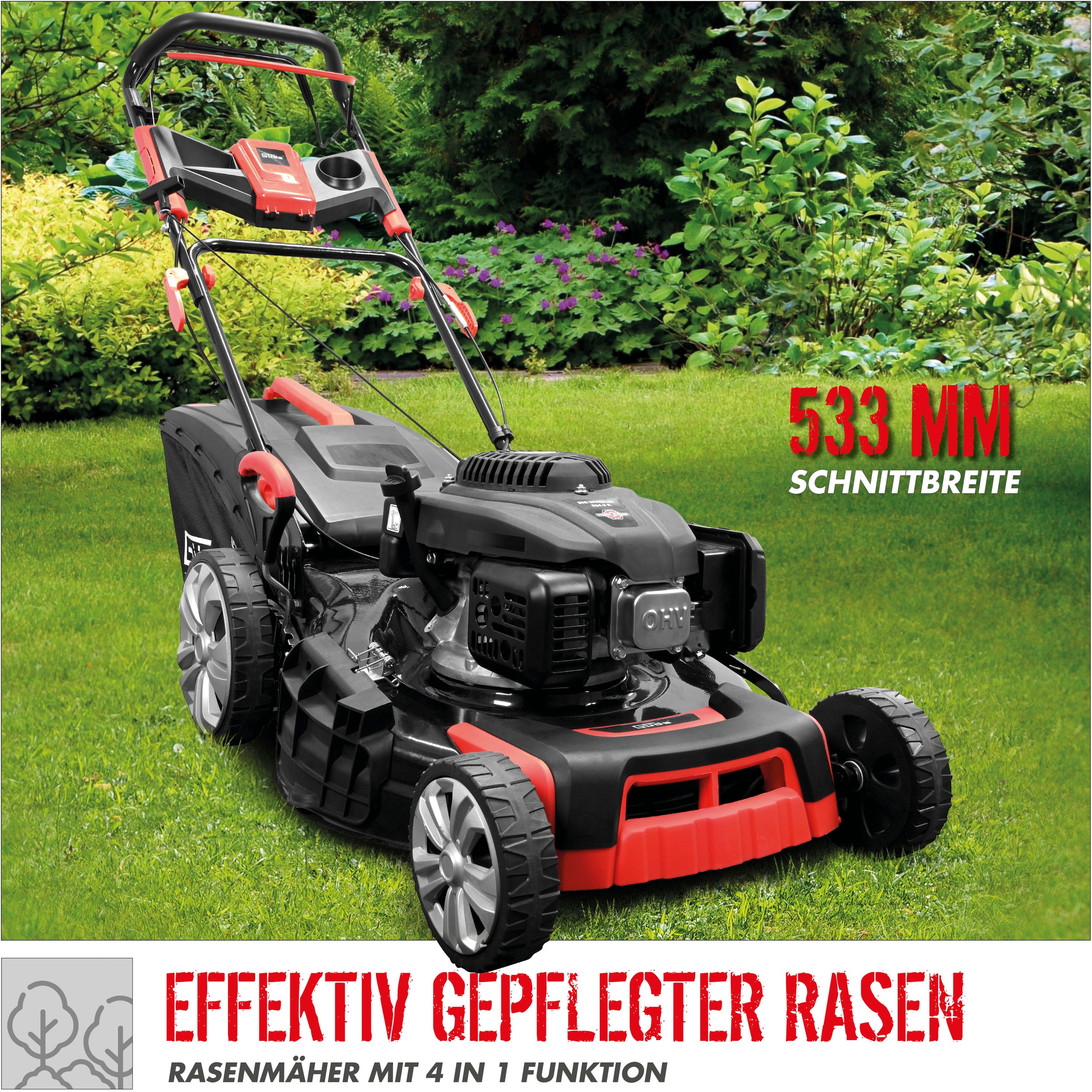 Güde Benzinrasenmäher »BIG WHEELER 534.2 R«, für große Rasenflächen bis 2.000m²