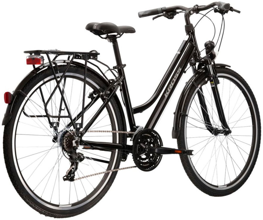 Kross Trekkingrad »KROSS Trekkingrad Trans 1.0 28" schwarz«, 21 Gang, Shimano, TOURNEY TY300 Schaltwerk, Kettenschaltung