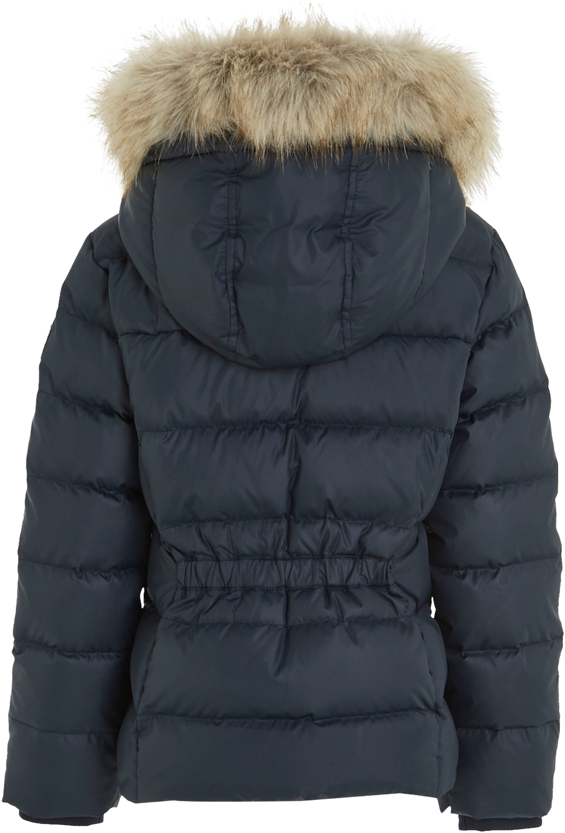 »ESSENTIAL JACKET«, Kapuze Hilfiger Kapuze, BAUR | Daunenjacke an Fellimitat kaufen der mit mit online Tommy FUR DOWN HOOD