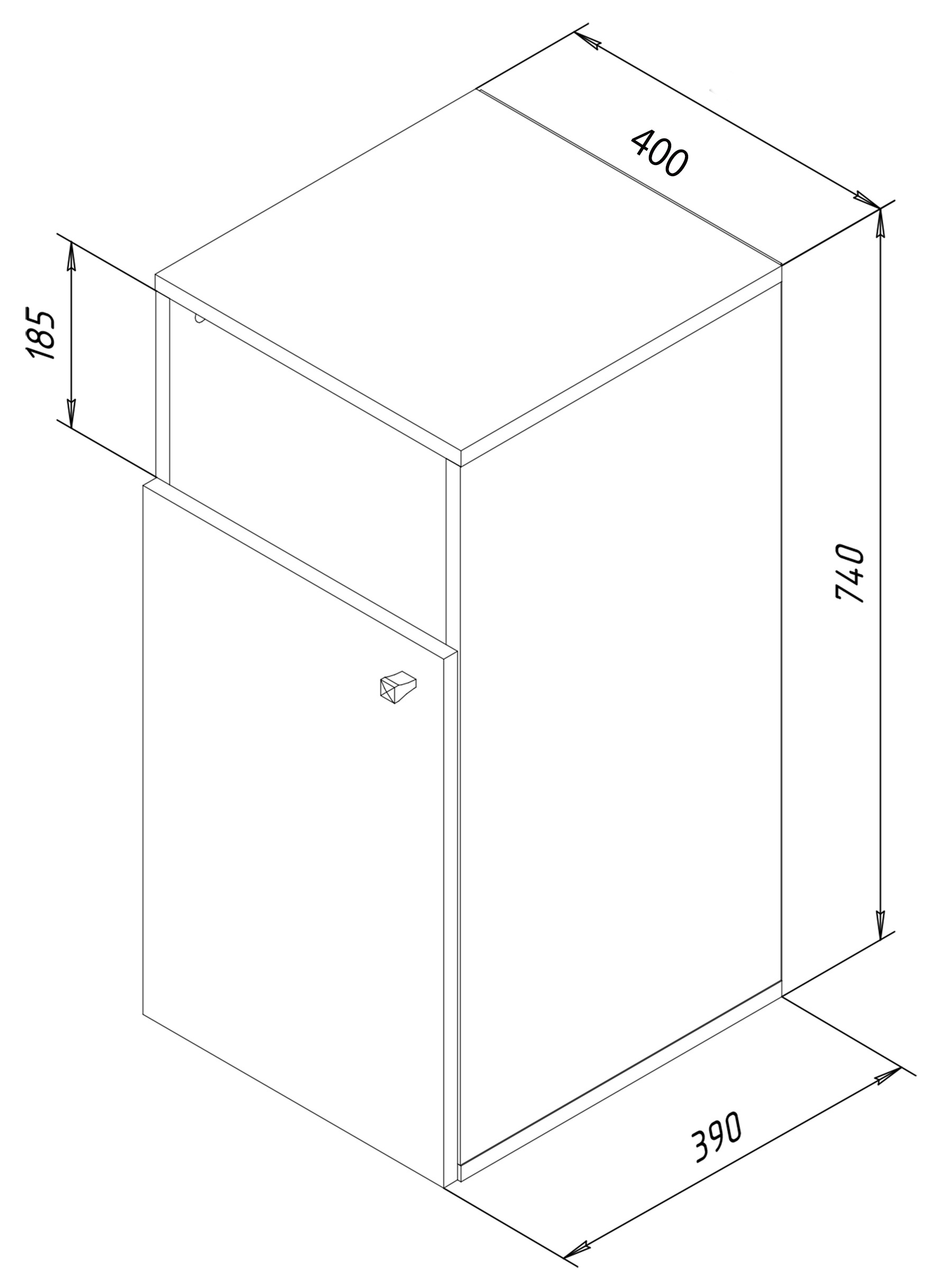 VCM Hochschrank »VCM Holz Wäscheschrank | Wäschetruhe | Wäschekorb | Maße ca. H. 74 x B 40 x T. 39 cm ¿ Dreso L 1f«, (1 St.)