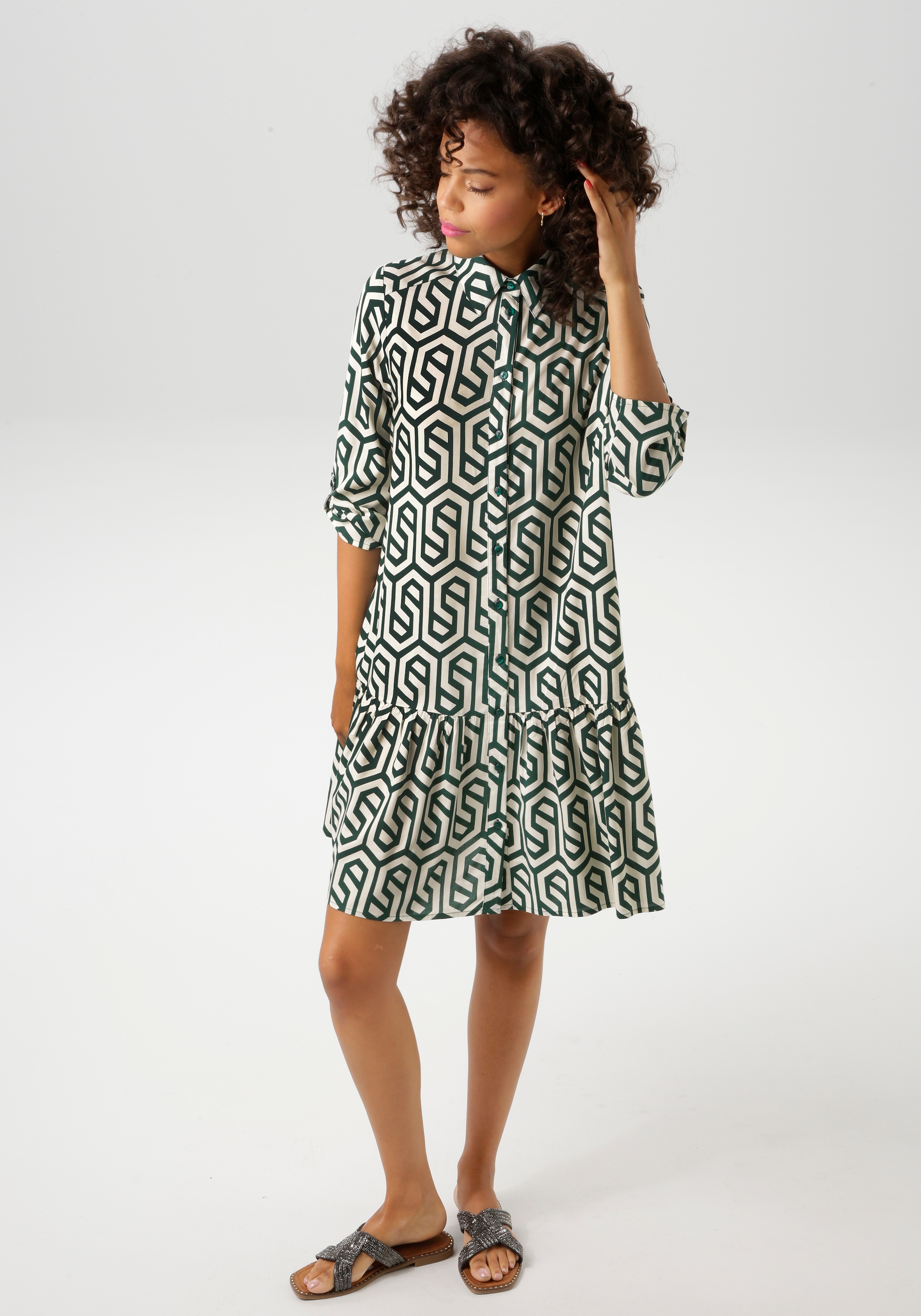 Aniston CASUAL Blusenkleid, mit grafischem Druck