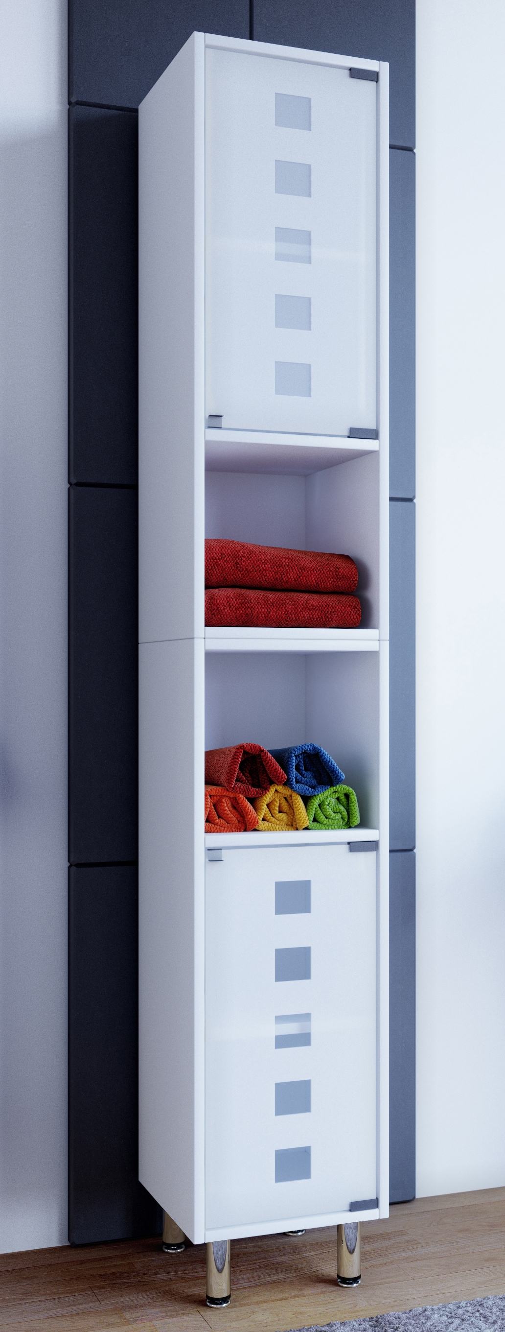 VCM Hochschrank »Holz Badmöbel Hochschrank Schrank Darola Glastür«
