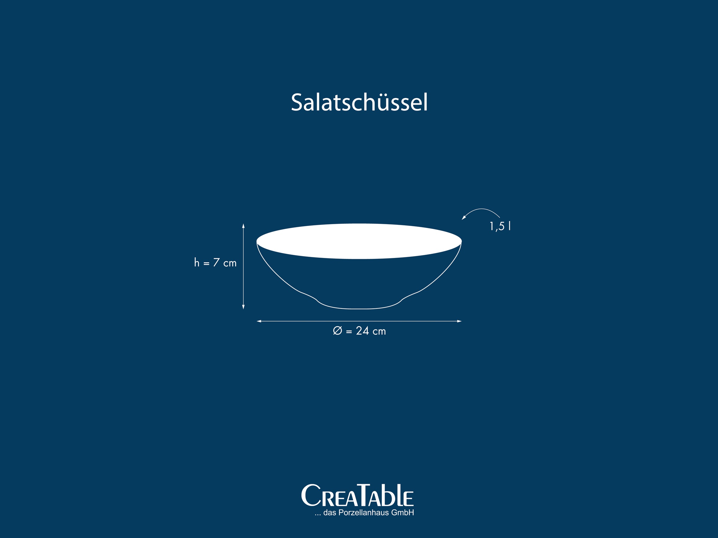 CreaTable Salatschüssel »Sea Breeze blau, Salatschüssel 24 cm 2er Set«, 2 tlg., aus Steinzeug, Reaktive intensiv leuchtende Spezialglasur