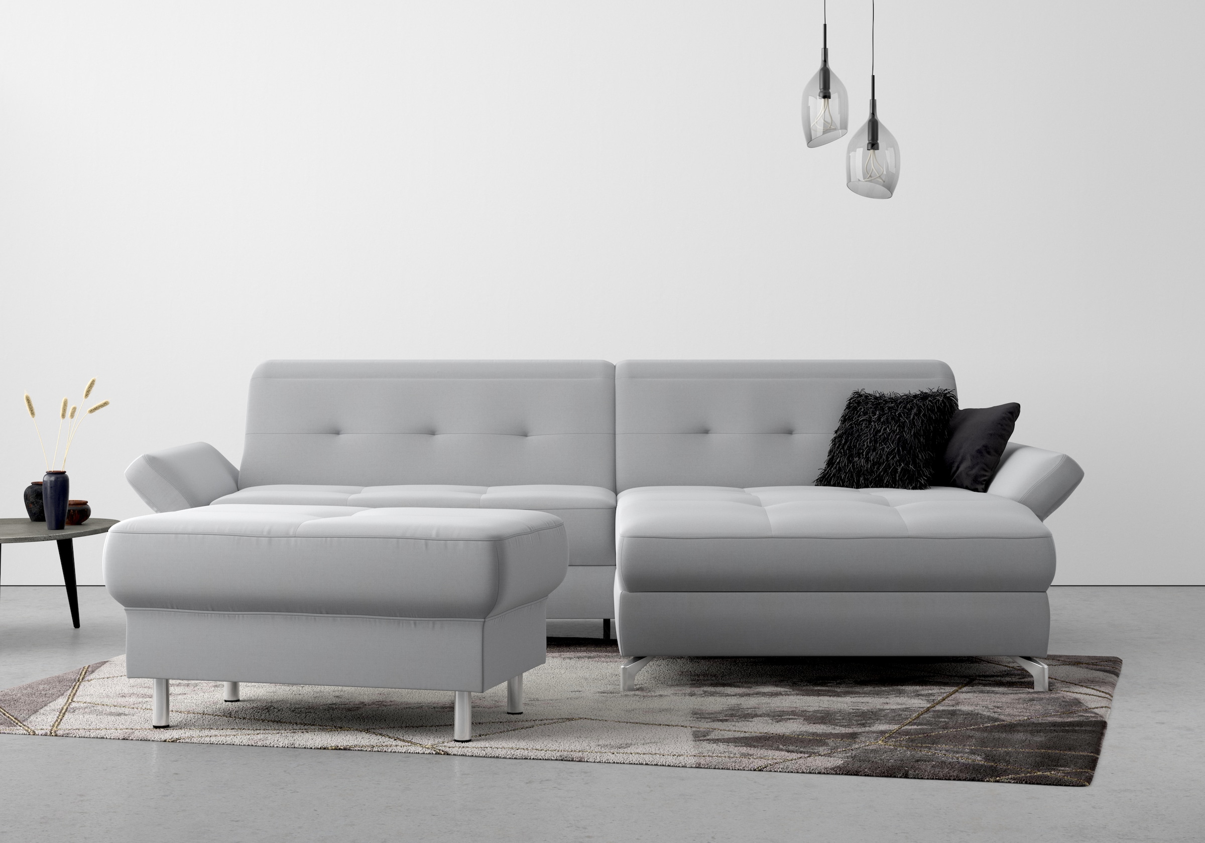 Home affaire Ecksofa "Maredo L-Form" Federkern, wahlweise auch mit Kopfteil günstig online kaufen