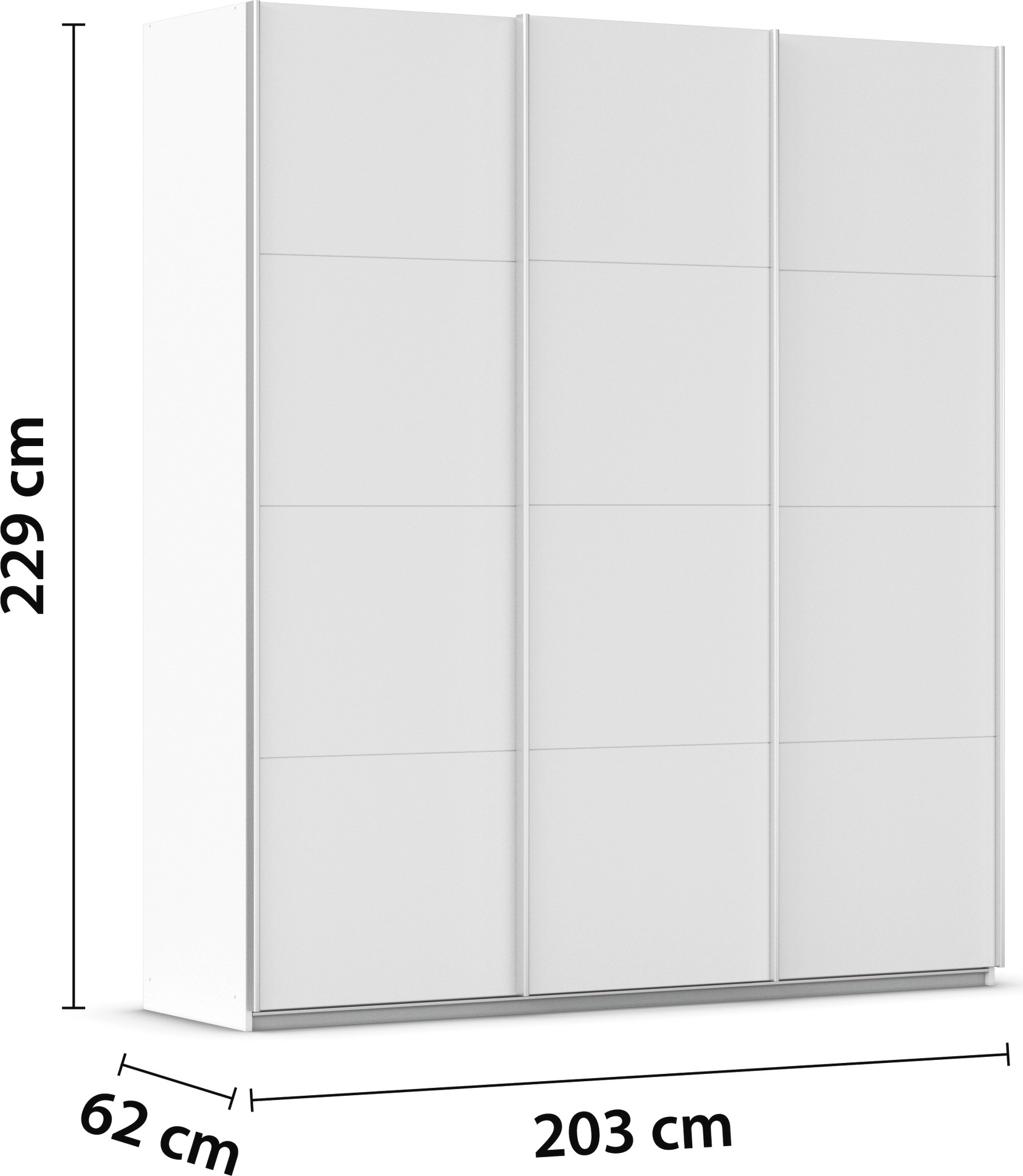 rauch Schwebetürenschrank »Kleiderschrank Schrank Garderobe AGORDO mit Dekor- oder Hochglanzfront«, (in zwei Griff-Farben), durchdachte Innenausstattung, in 4 Breiten und 2 Höhen MADE IN GERMANY