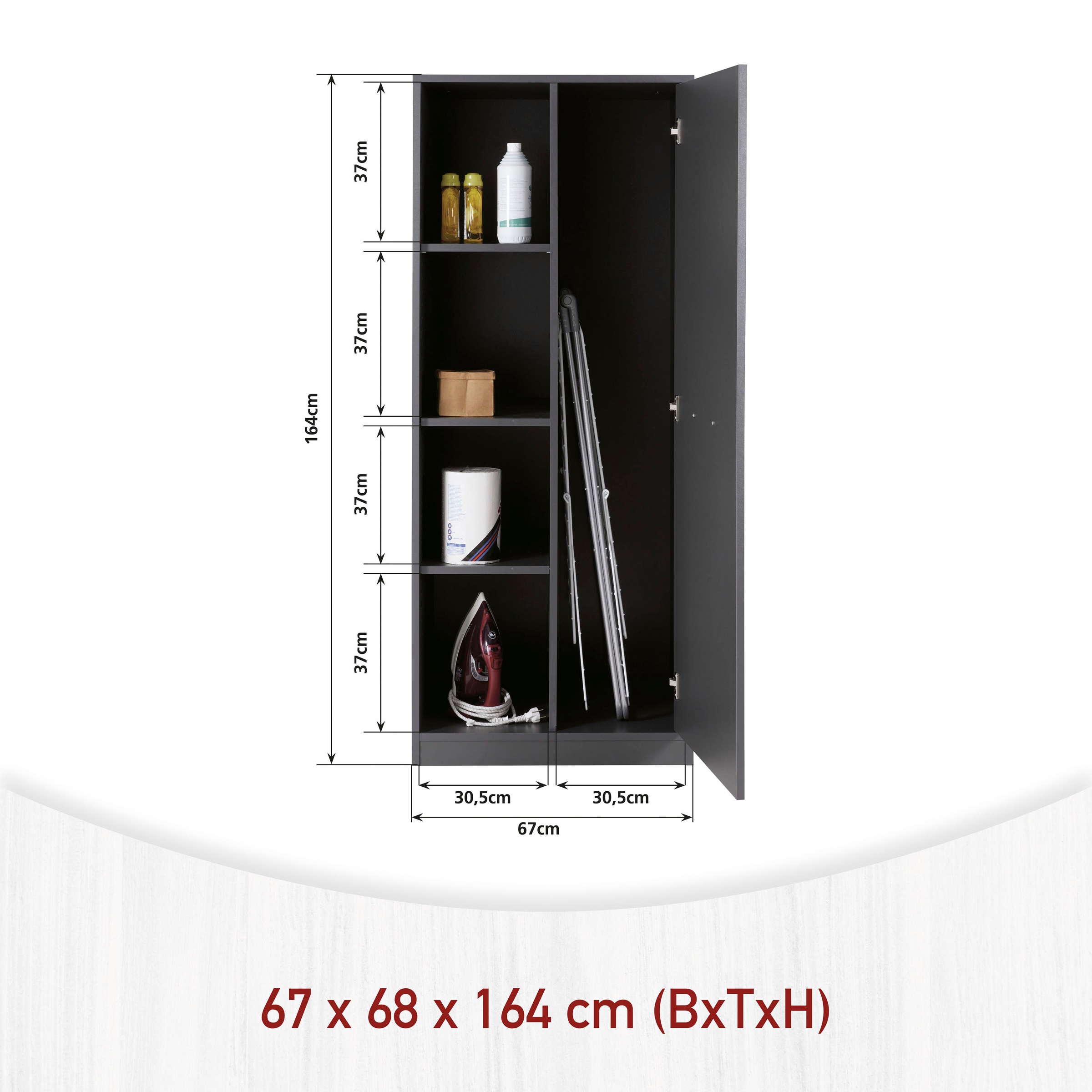 Inter Link Mehrzweckschrank-Set »Norela, Waschmaschinenumbauschrank, Geräteschrank mit Wäscheschrank« 5 Stk. tlg.