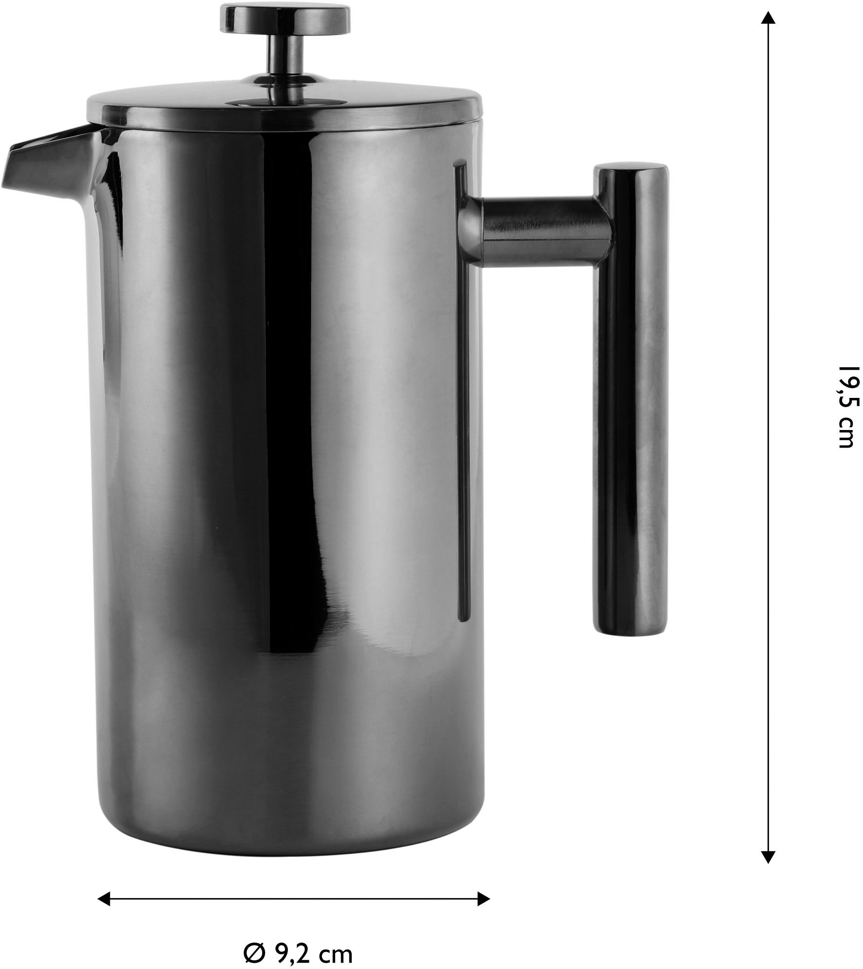 ECHTWERK French Press Kanne ».«, 0,8 l Kaffeekanne, Kaffeebereiter mit Pressfilter, doppelwandiger Edelstahl, isoliert