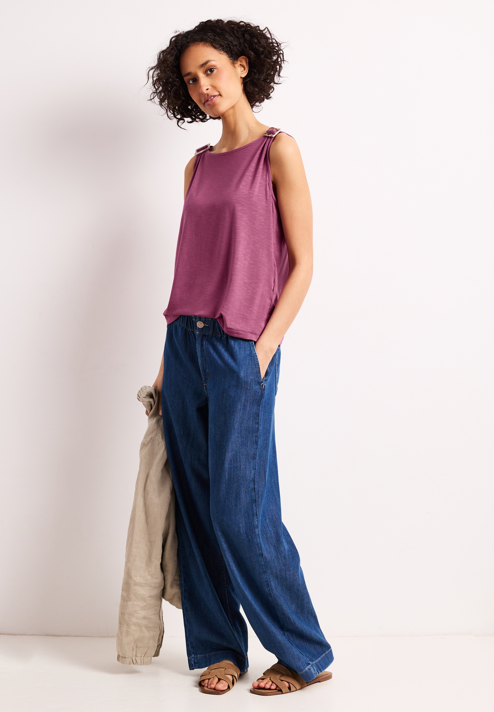 STREET ONE Shirttop mit Flammgarn