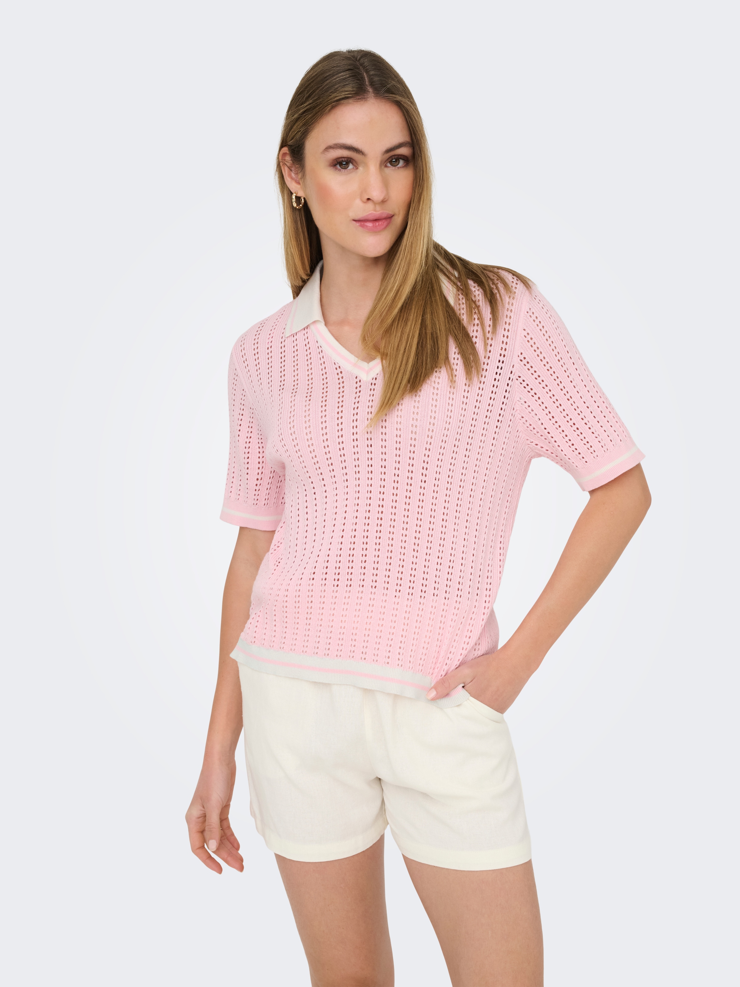 ONLY Polokragenpullover »ONLSPORTI SS POLO KNT NOOS« Baumwolle, regular fit