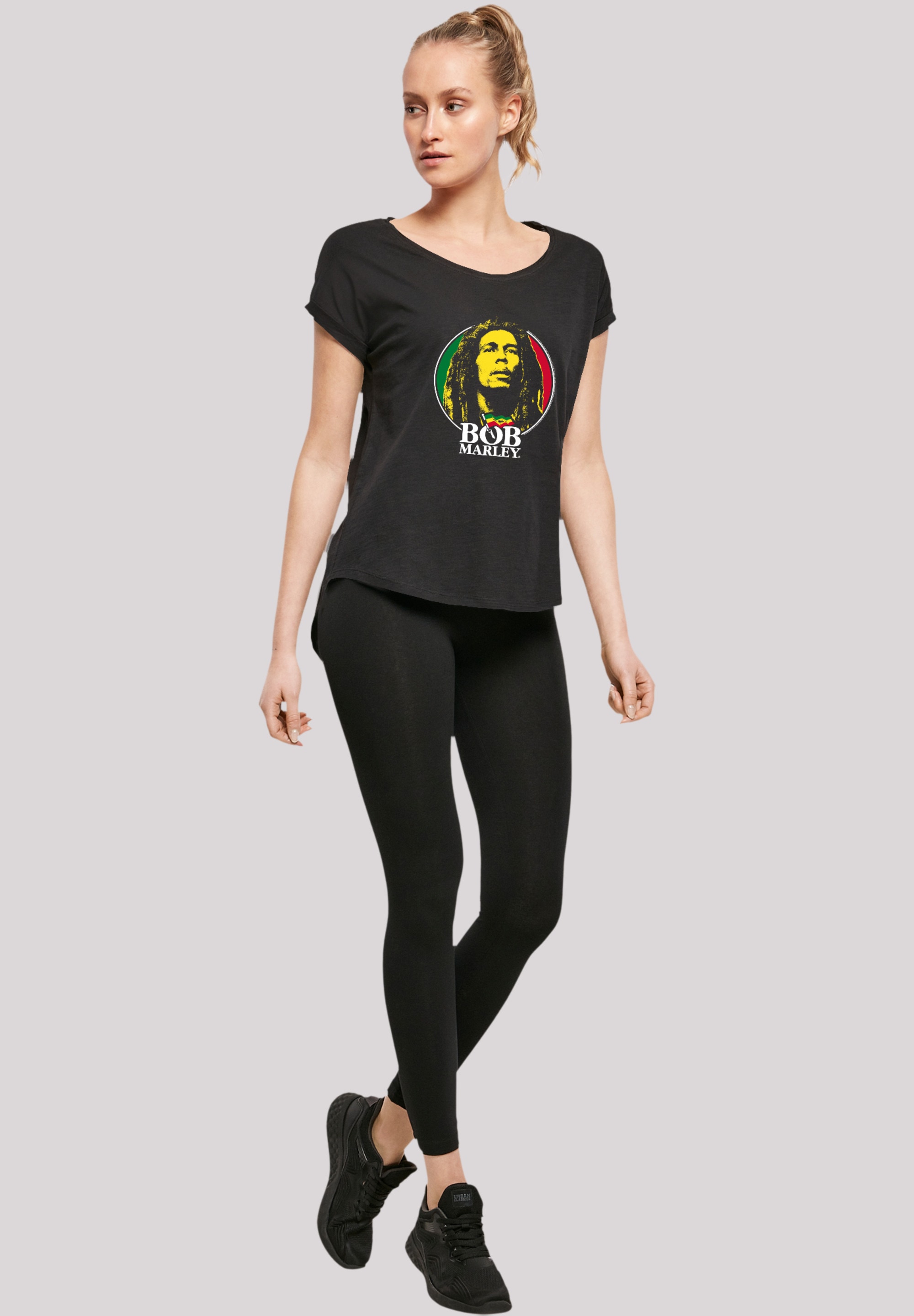 F4NT4STIC T-Shirt »Bob Marley Logo Badge Reggae Music«, Premium Qualität, Musik, By Rock Off