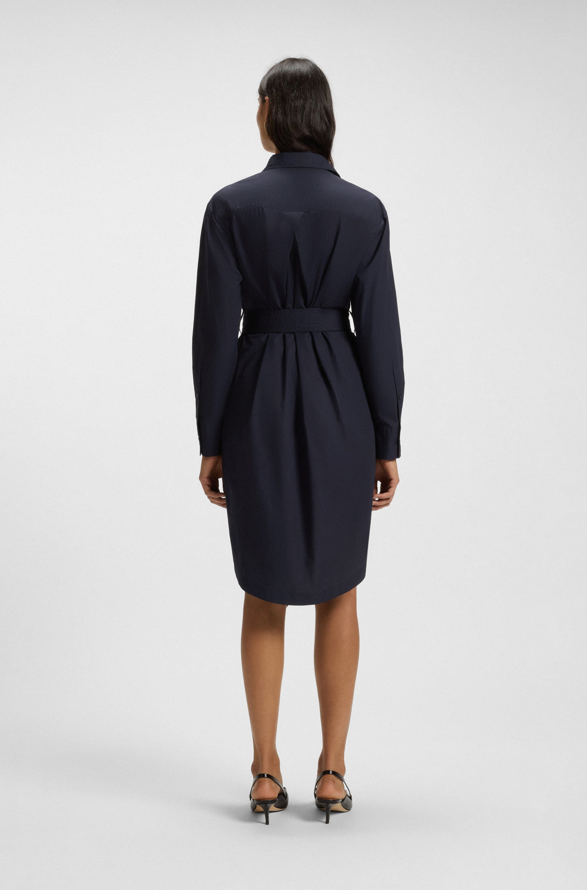 BOSS ORANGE Hemdblusenkleid "Delegant Premium Damenmode", mit Gürtel mit D- günstig online kaufen