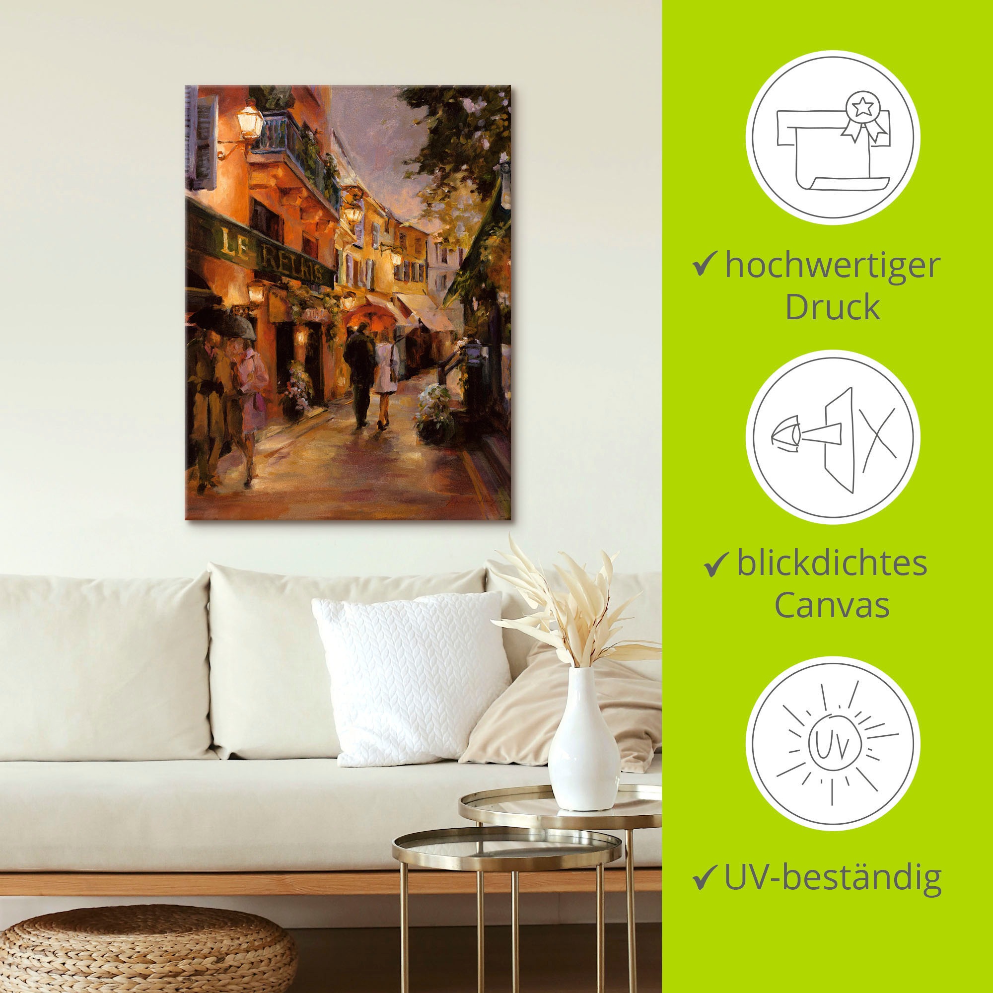 Artland Wandbild »Abend in Paris II«, Frankreich, (1 St.), als Leinwandbild, Poster, Wandaufkleber in verschied. Größen