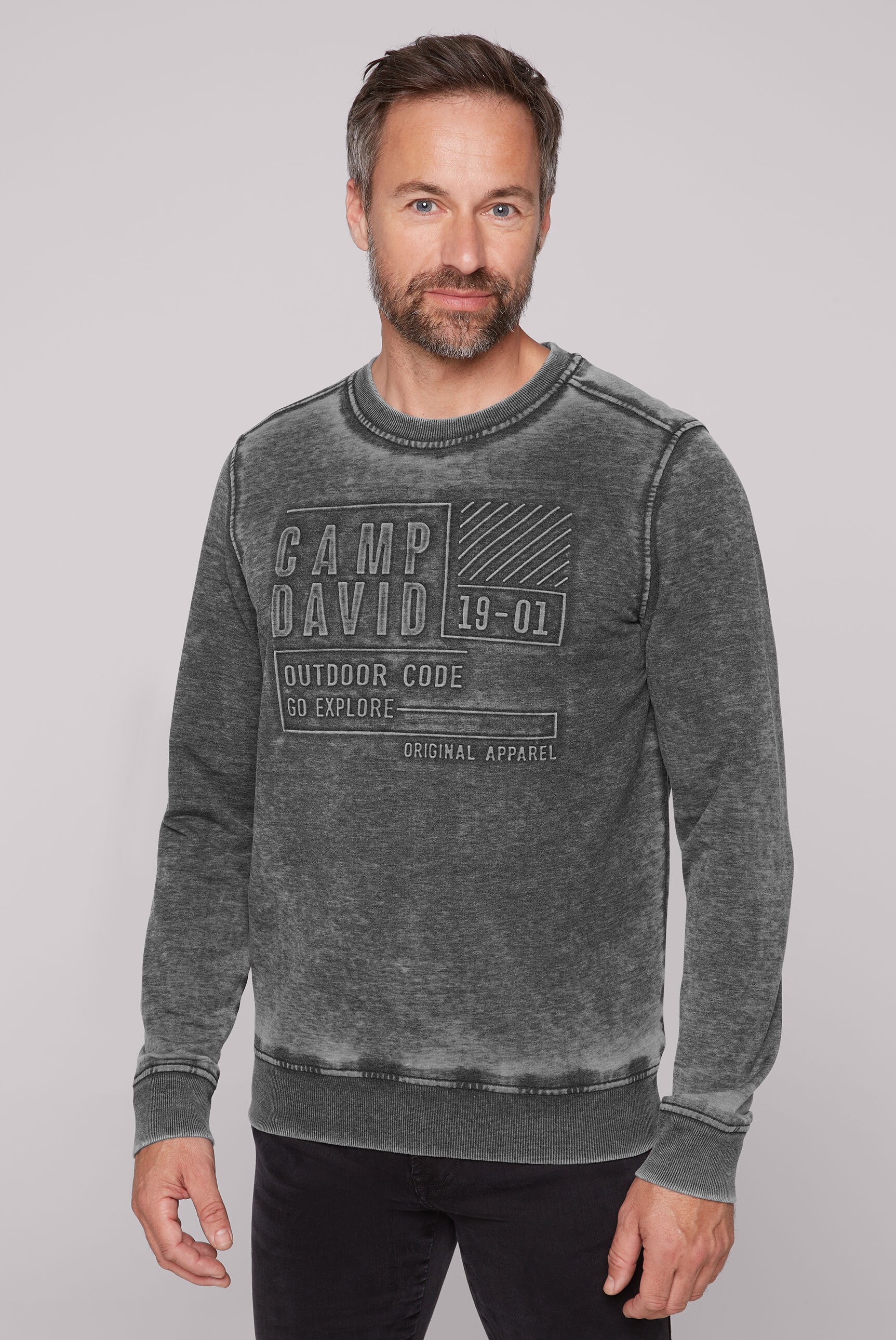 CAMP DAVID Sweater, mit Ausbrenner-Effekten