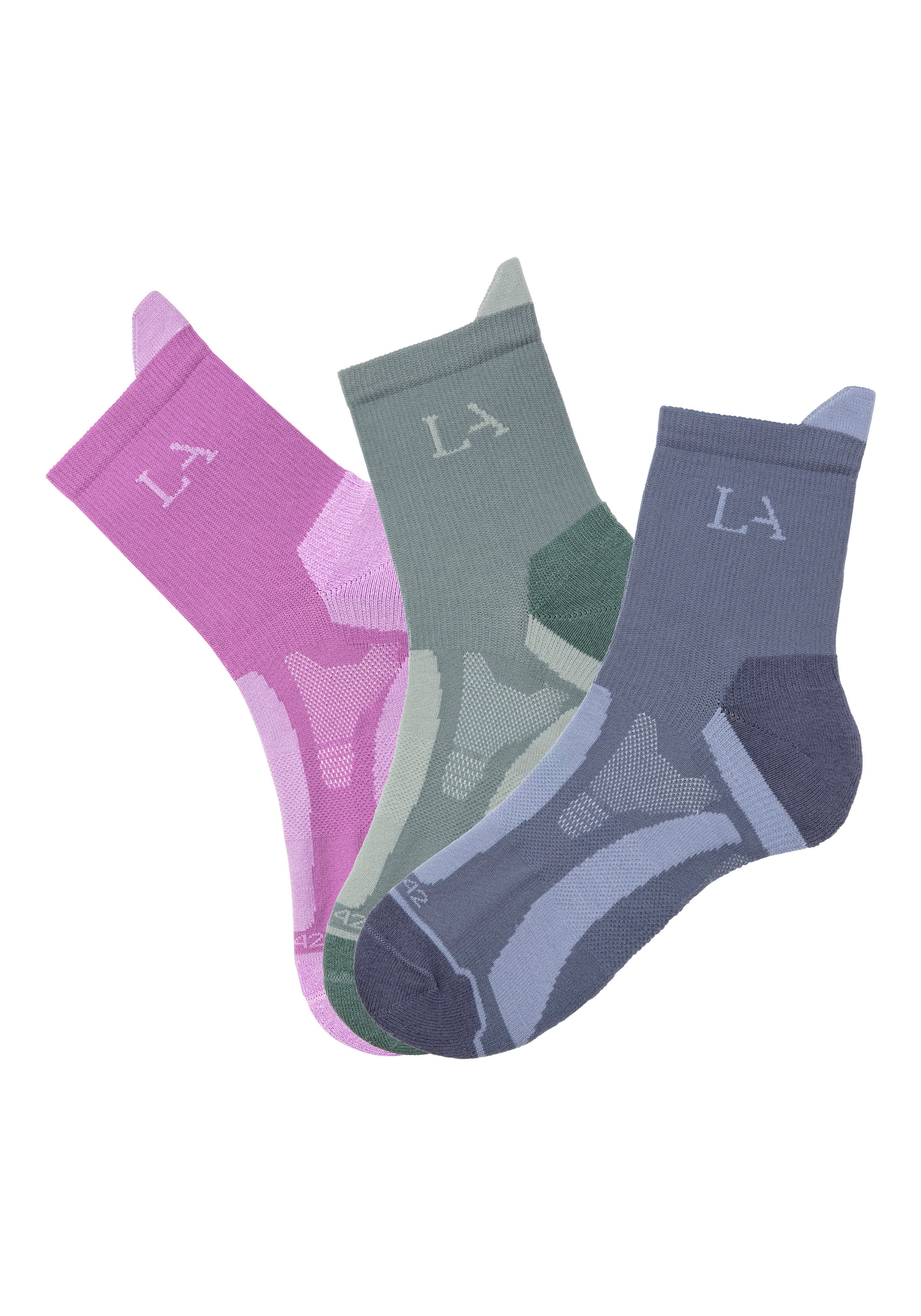 LASCANA ACTIVE Wandersocken, (Packung, 3 Paar), mit verstärkten Belastungsz günstig online kaufen