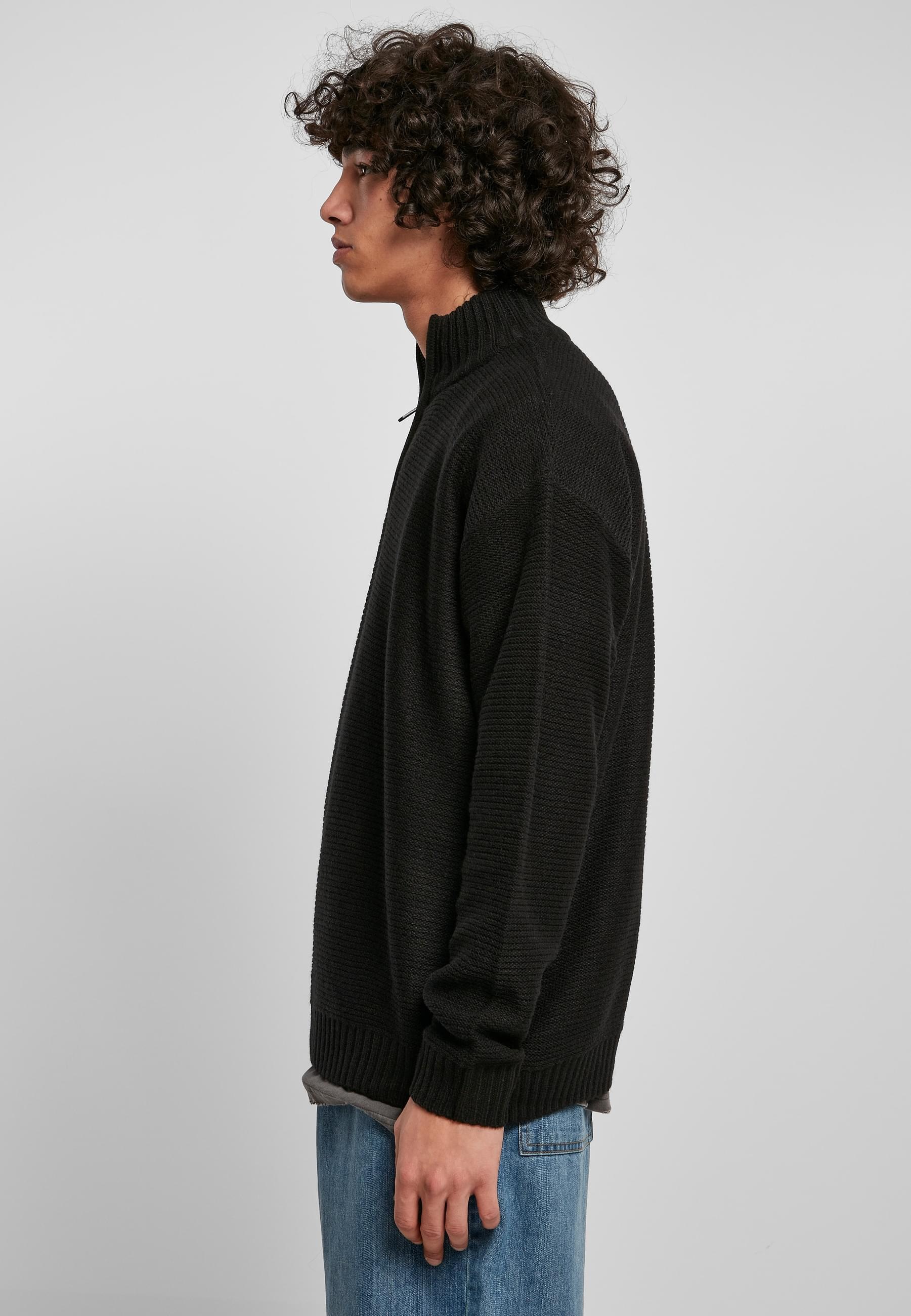 URBAN CLASSICS Sweater »Urban Classics Herren Knit Troyer«, (1 tlg.)