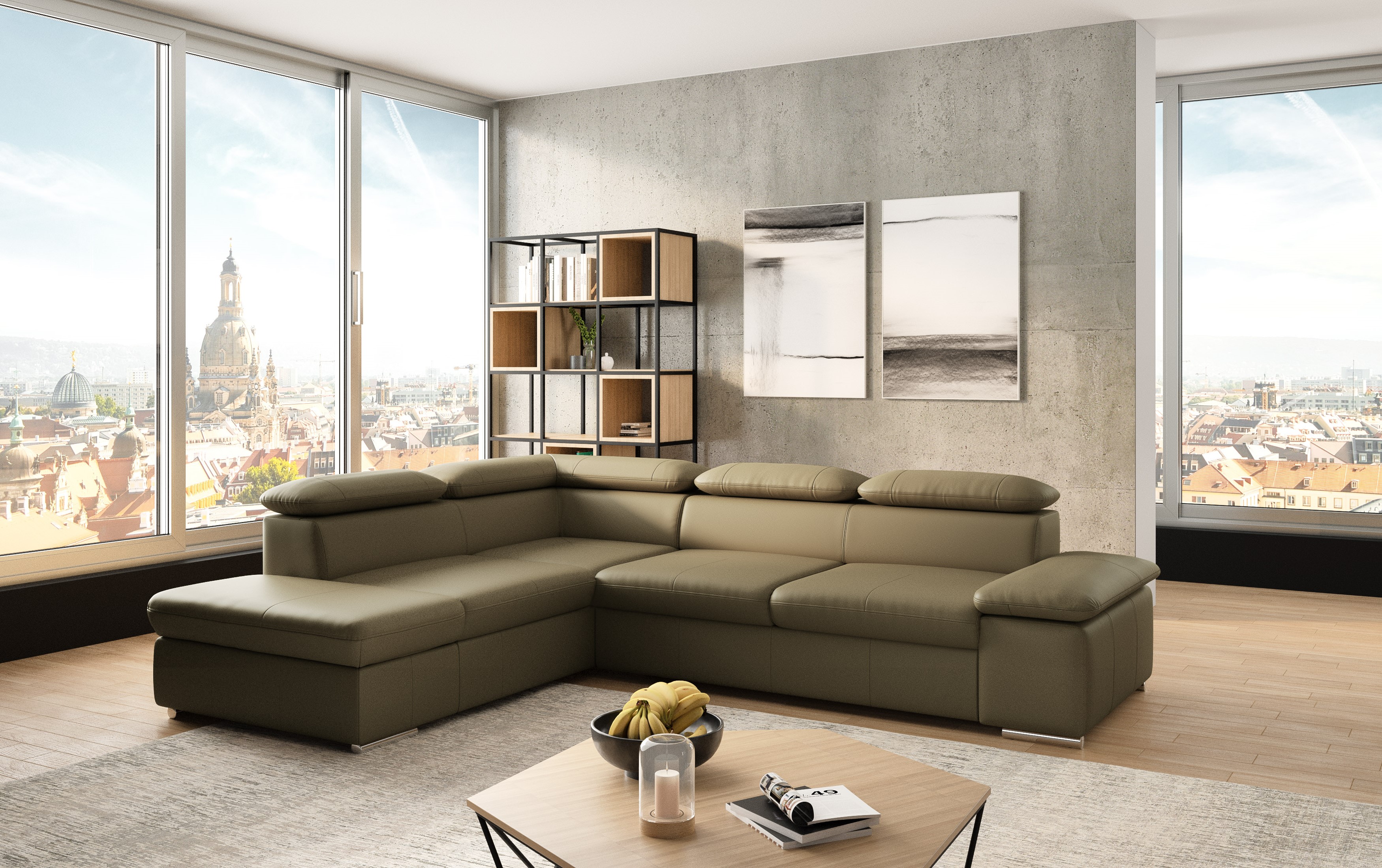 sit&more Ecksofa "Valantine L-Form, B: 272 cm, Leder, mit Arm- und Kopfteilverstellung" optional Schlaffunktion, Komfortsofa, modern