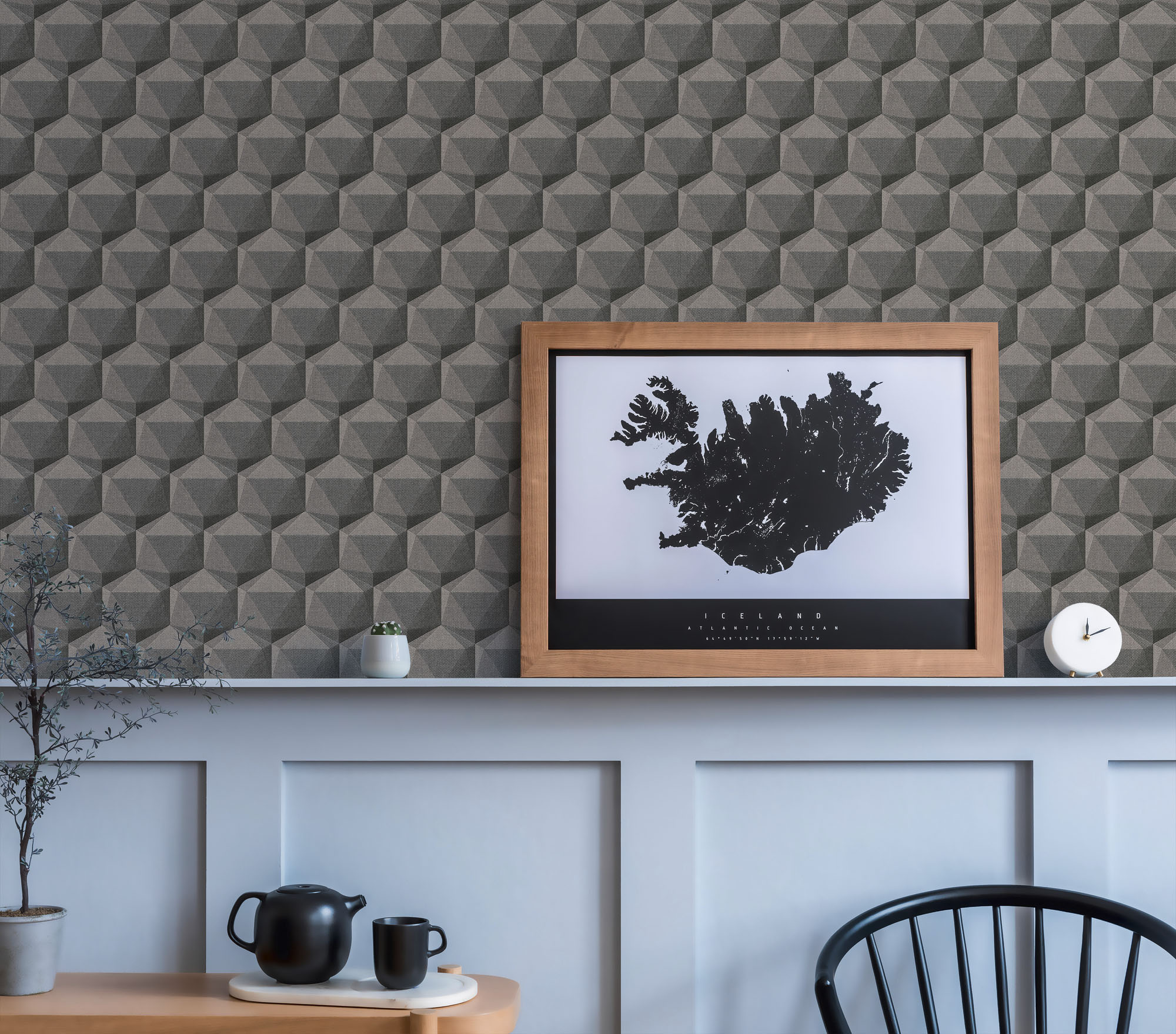 A.S. Création 1100000002199 "Nara Grafisch 3D Effekt" gemustert matt neutral leicht strukturiert 3D Muster Grafiktapete Tapeten Wohnzimmer Schlafzimmer Küche Flur Büro